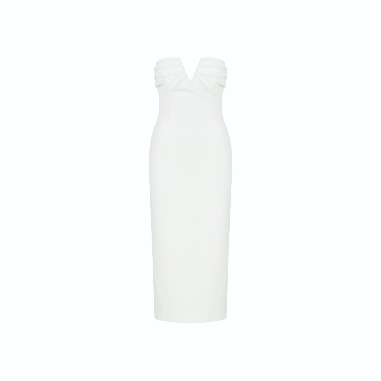 Nazli Ceren Miora Crepe Midi Dress In Vanilla Ice In White