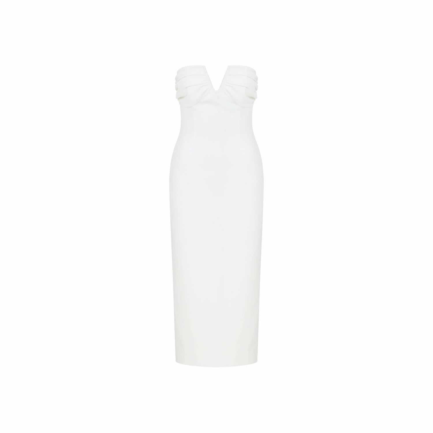 Shop Nazli Ceren Women's White Miora Crepe Midi Dress In Vanilla Ice