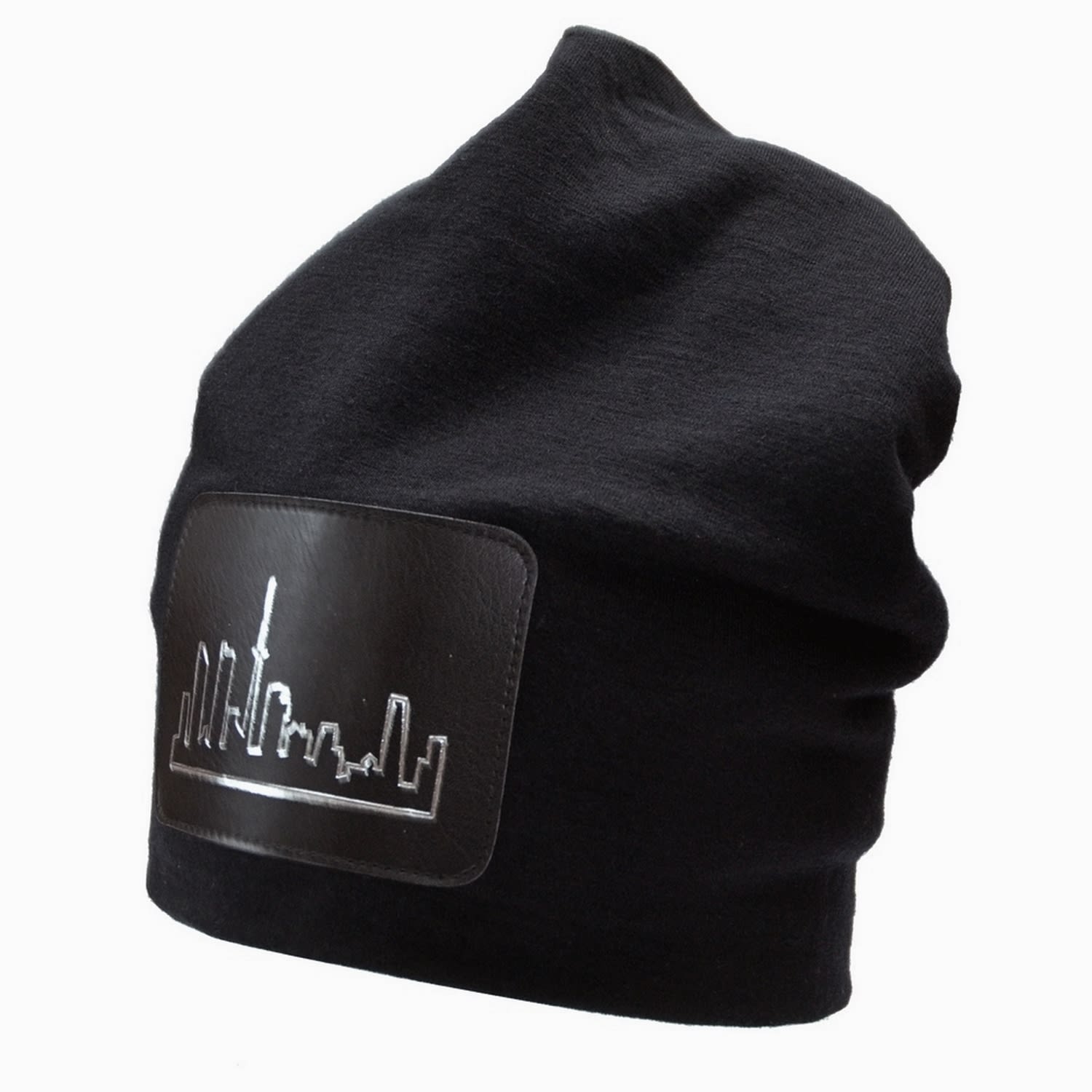 Laura Daili Men's Black / Silver Cityscape Wool Blend Beanie In Multi