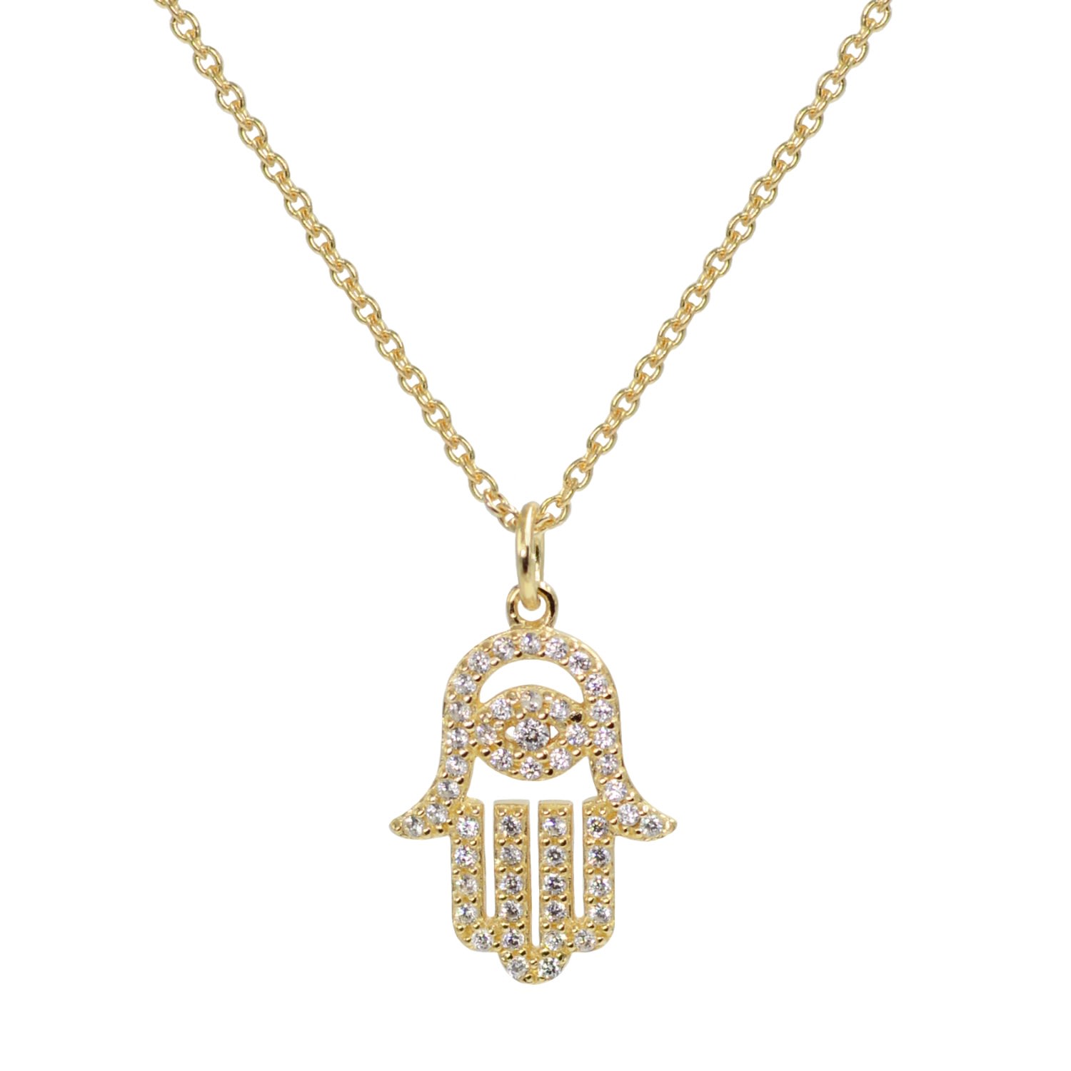 Kamaria Women's Hamsa Crystal Necklace Gold In Gold