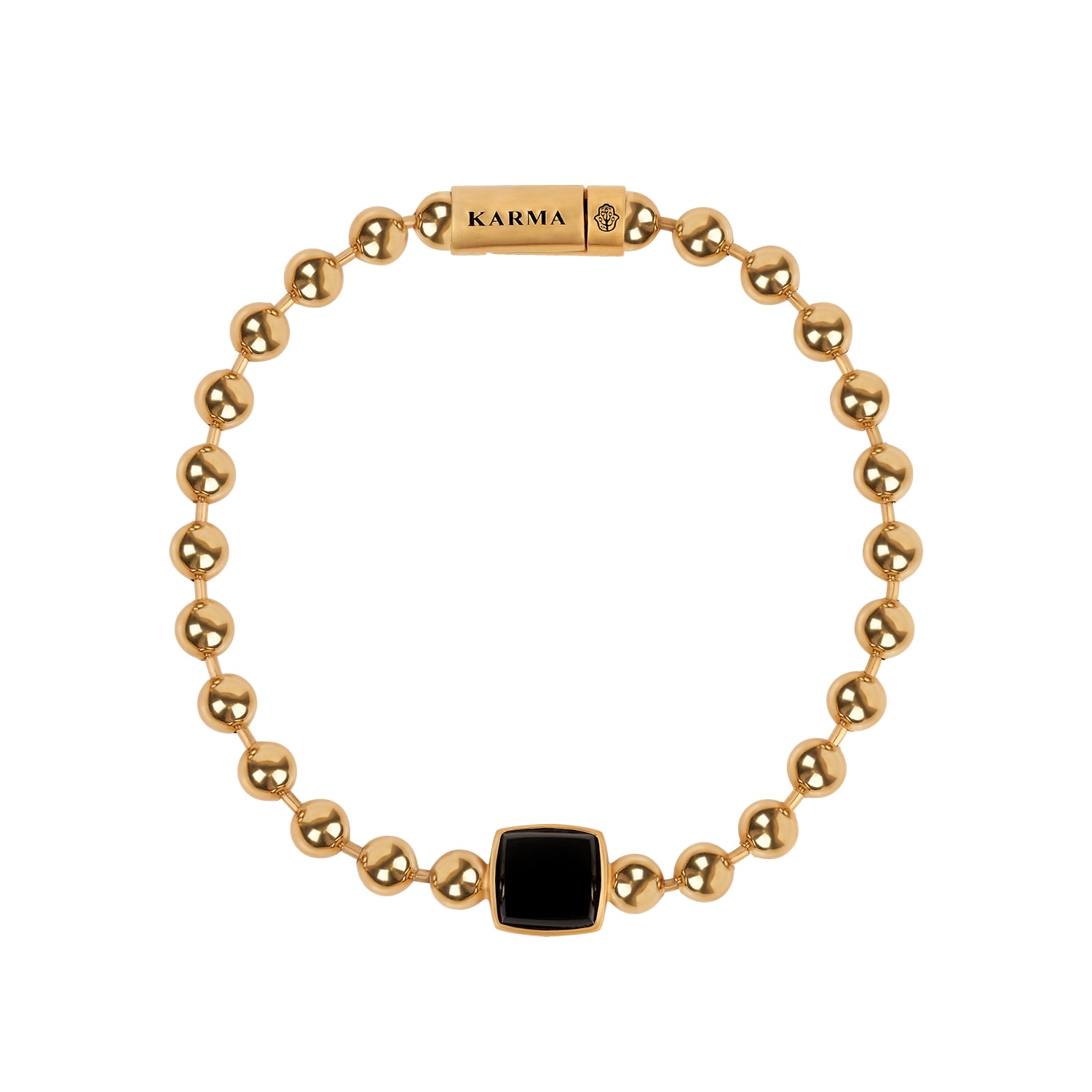 Karma And Luck Men's Gold / Black Heightened Resilience Black Onyx Bracelet In Gold