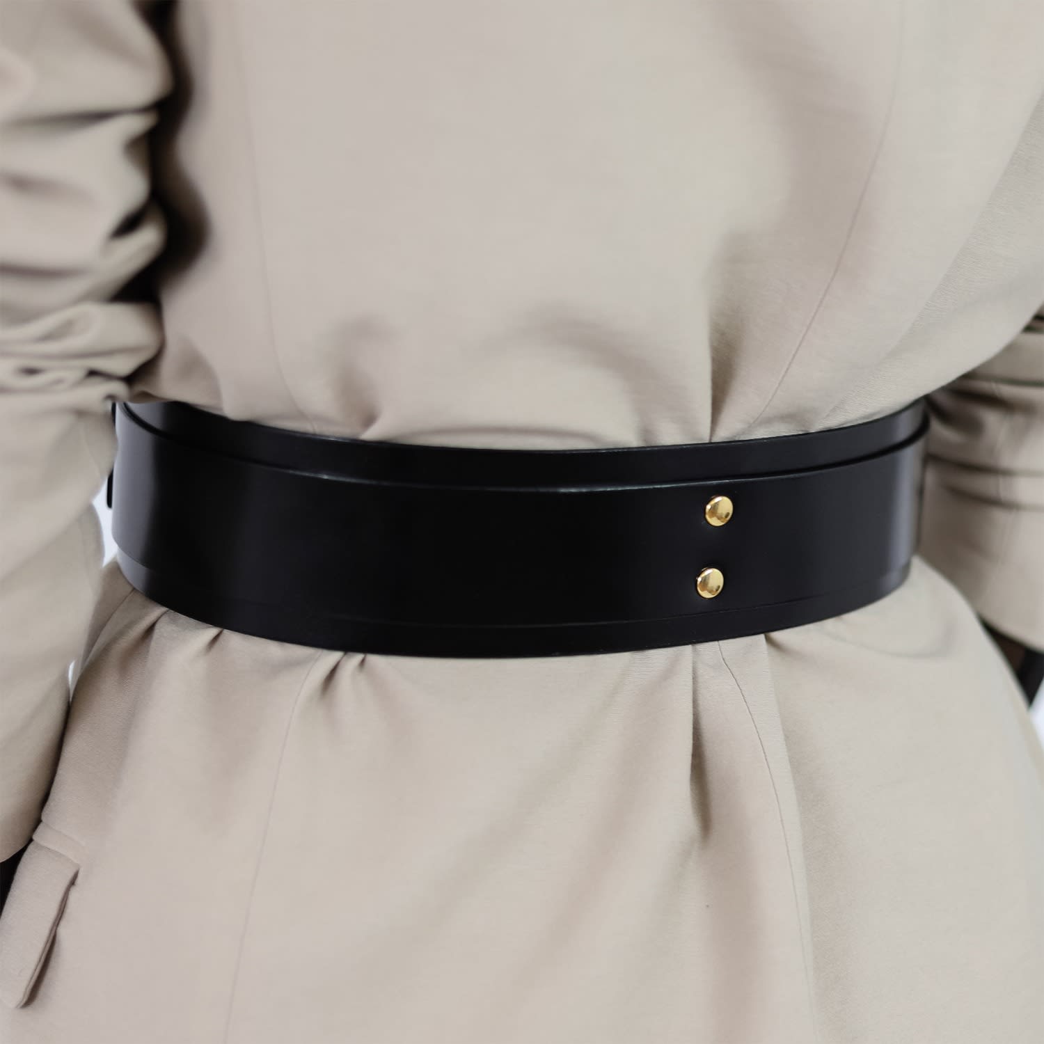 Wide Waist Leather Belt