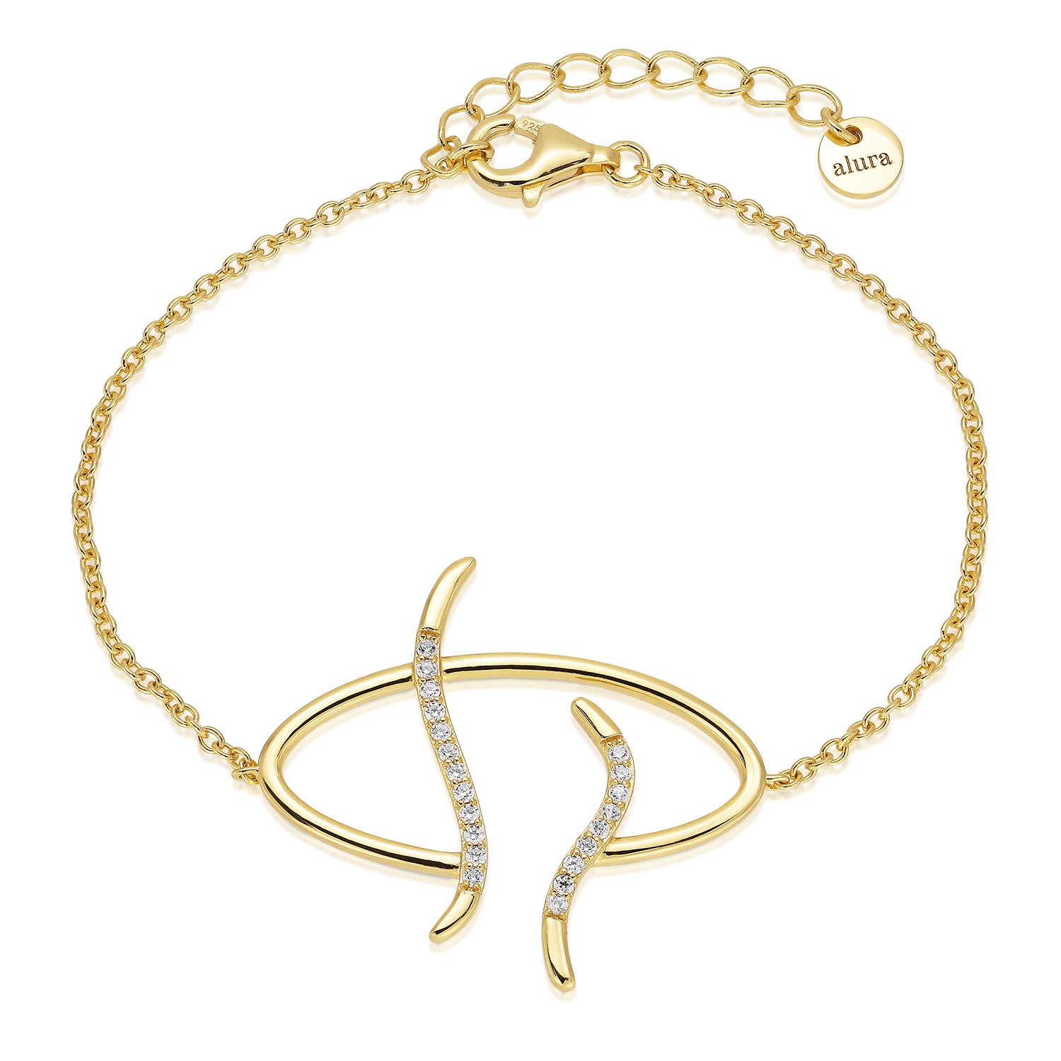 Alura Copenhagen Jewellery Women's Gold Grace Art Deco Bracelet With Zircons In Gold