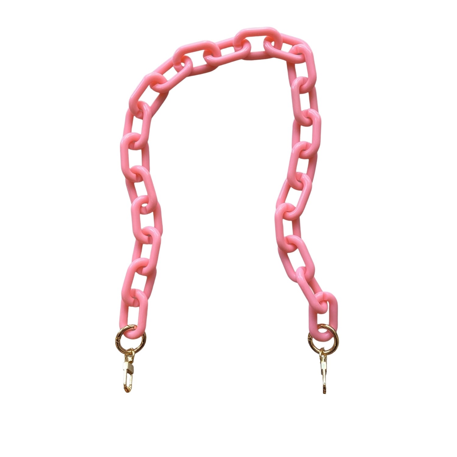 Women’s Chain Link Short Acrylic Purse Strap In Bubblegum One Size Closet Rehab