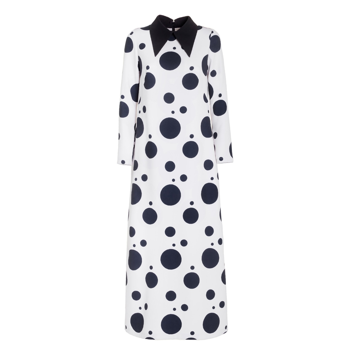 Polka dot dress white collar discount