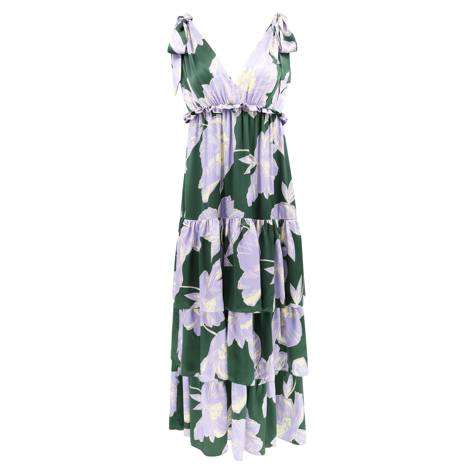 Women’s Alexa Dress - Green Blossom Large Christy Lynn