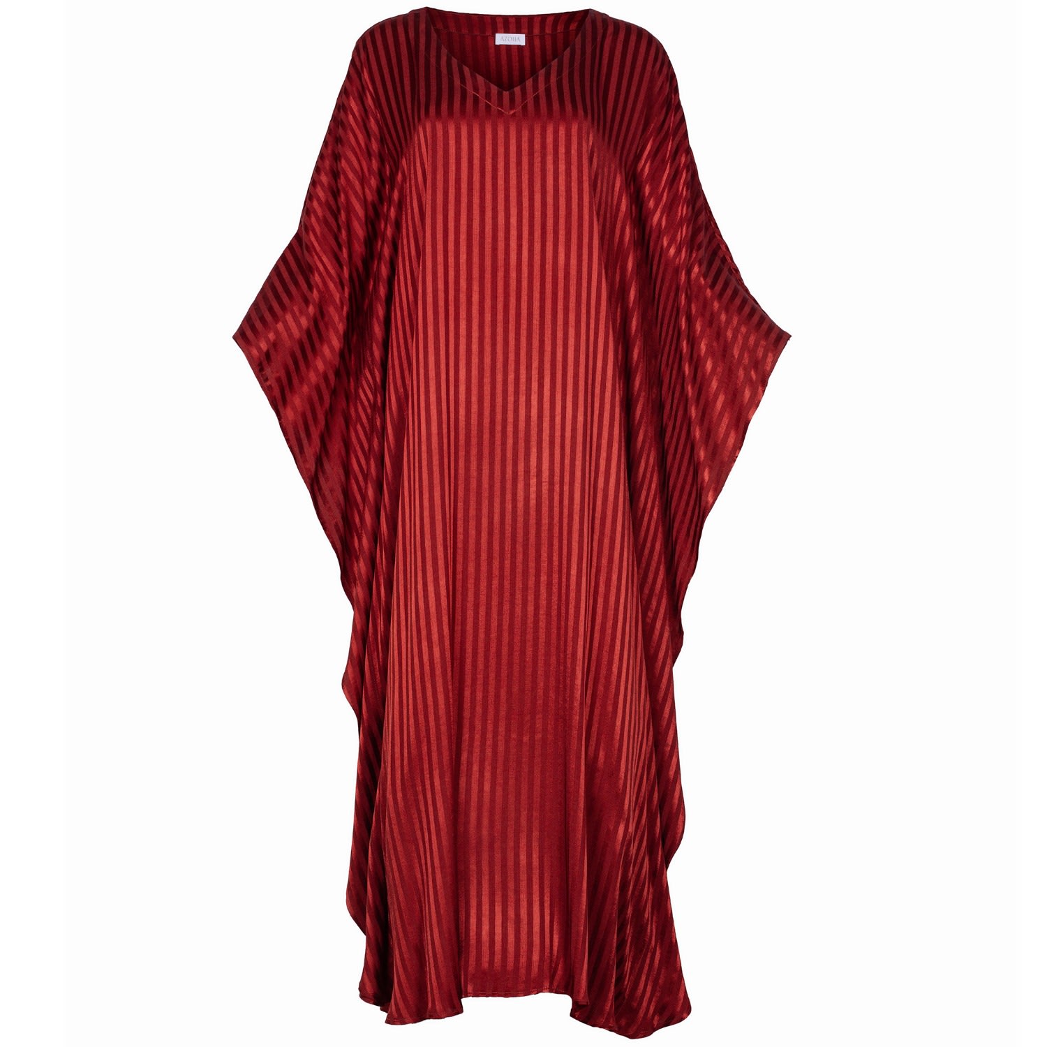 Women’s Red Burgundy Silk Blend Kaftan Dress Athene L/Xl House of Azoiia