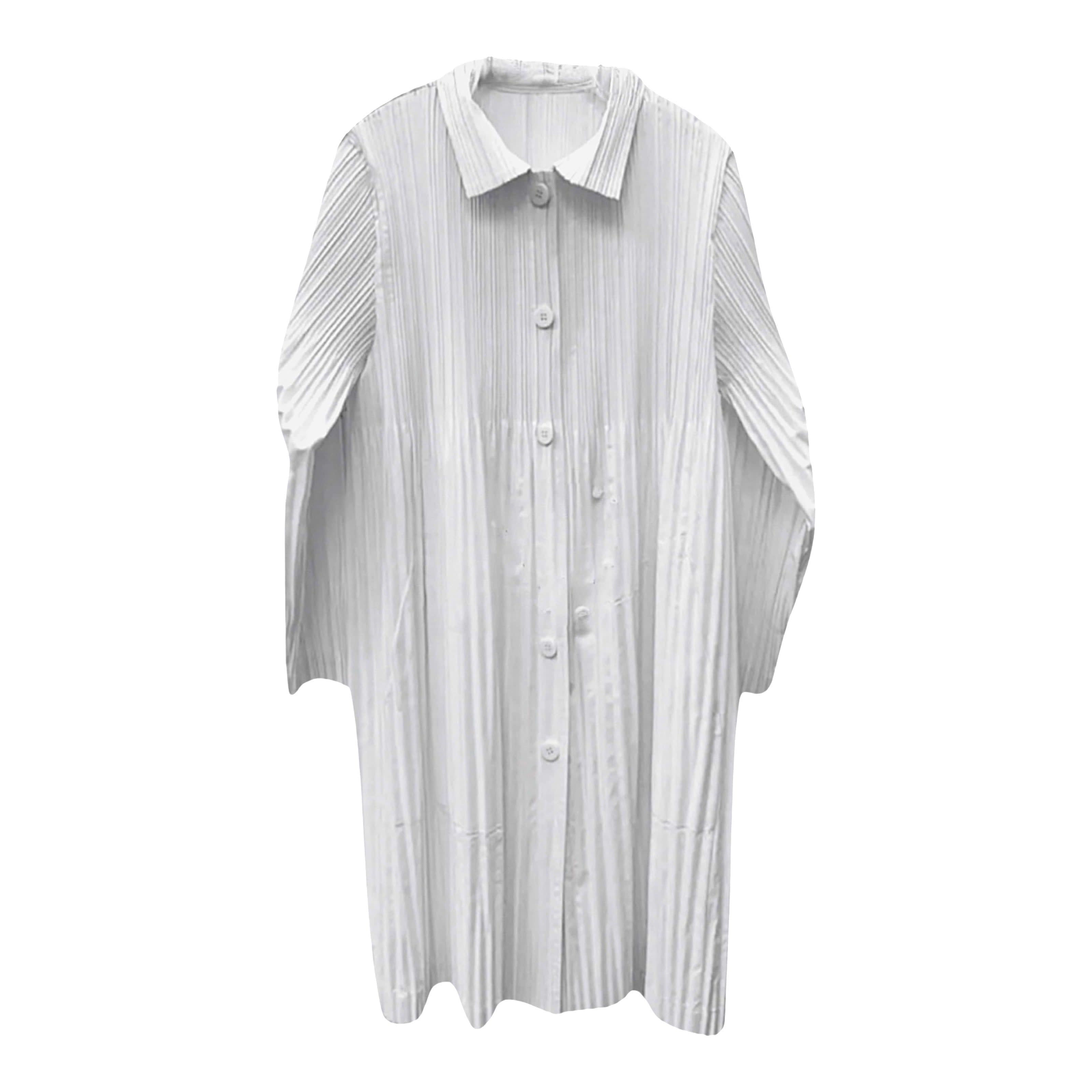 White Pleated Shirt Dress With Pockets | London Atelier Byproduct | Wolf &  Badger