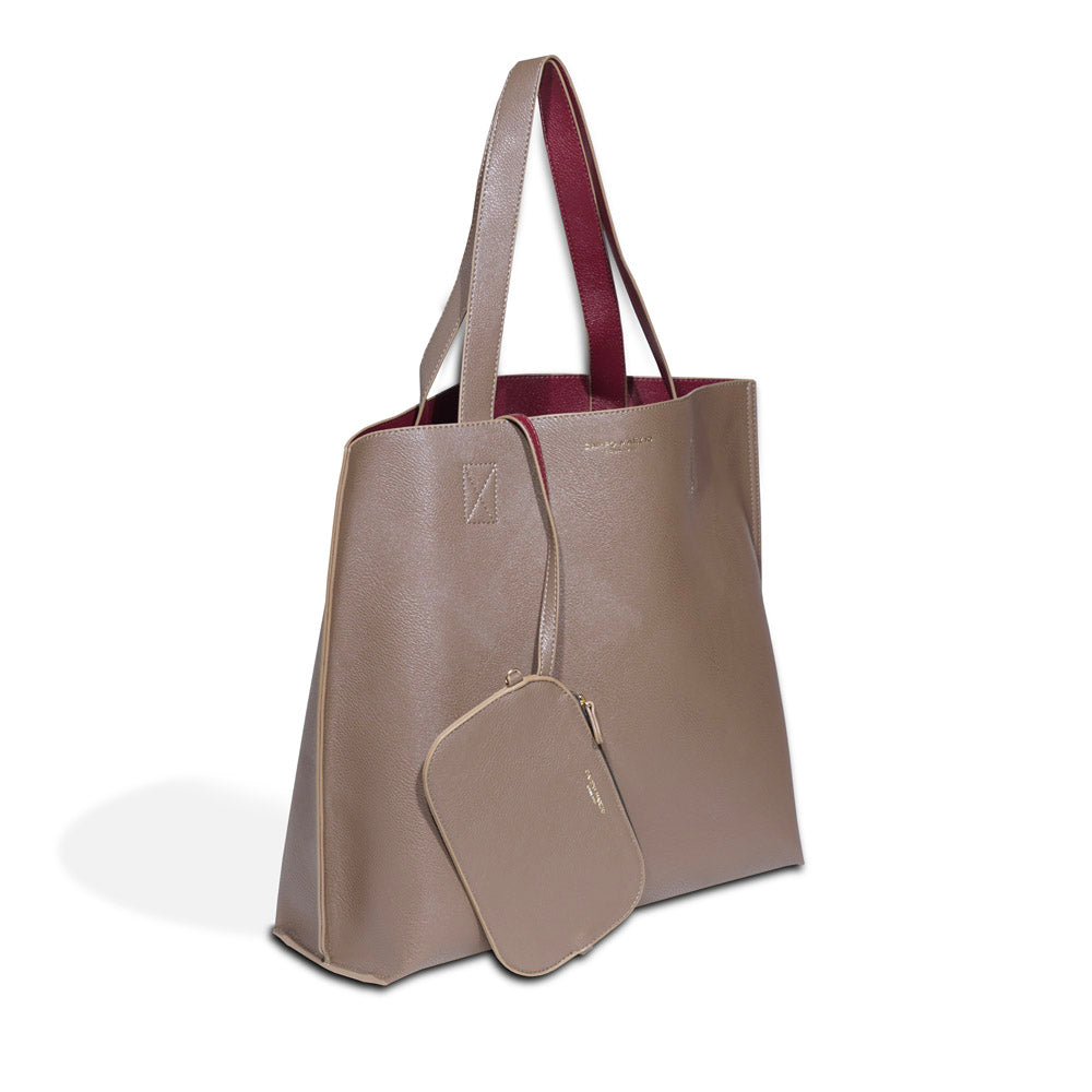 Women’s Neutrals Colour Tote Bag Taupe Reversible Campo Marzio Roma 1933