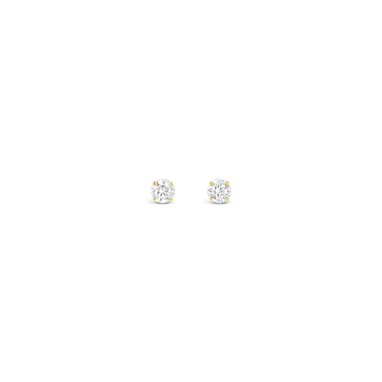 Lutiro Women's White Round Five Mm Studs - 10k Gold