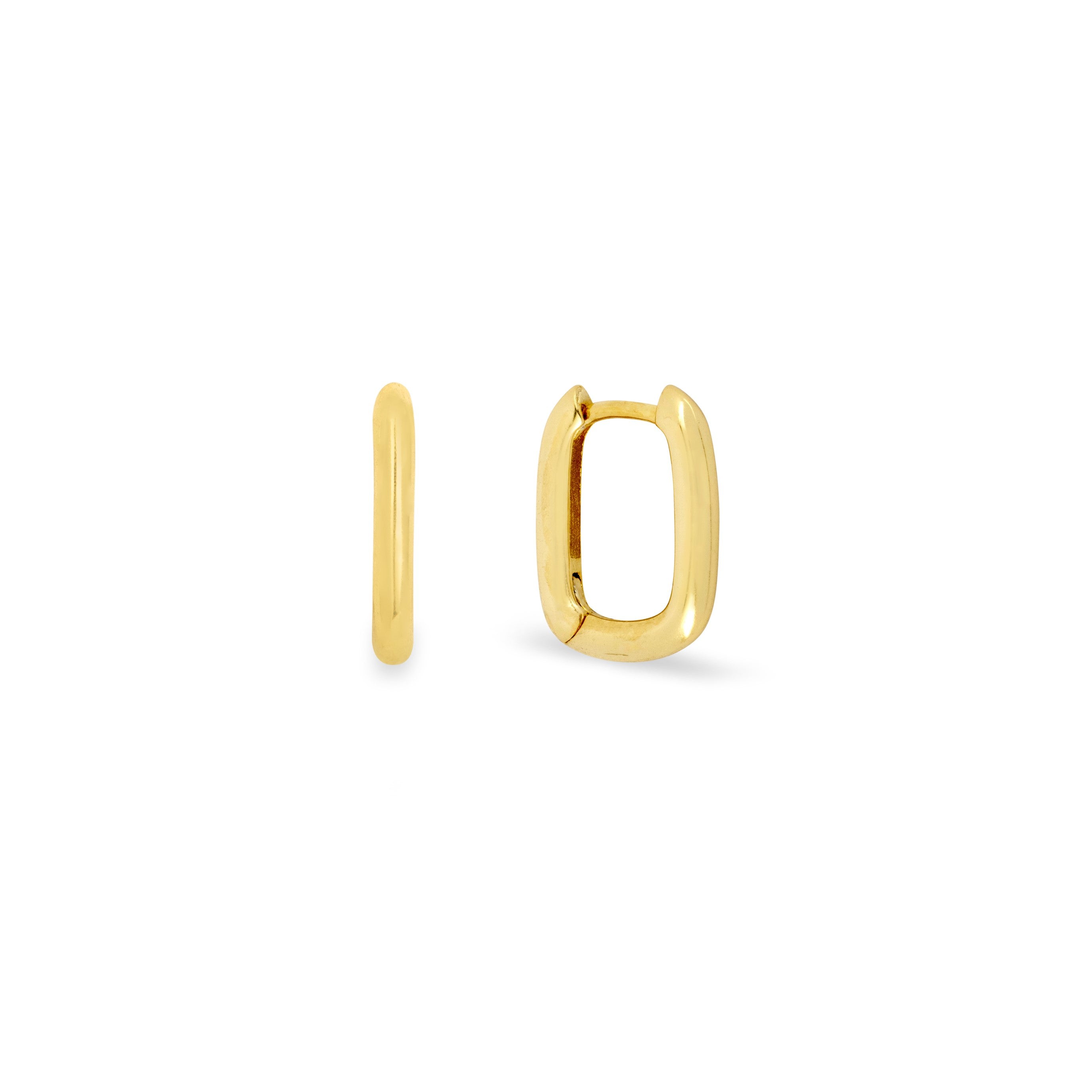 Women’s Mini Squared Oval Hoops In Gold Gold Trip