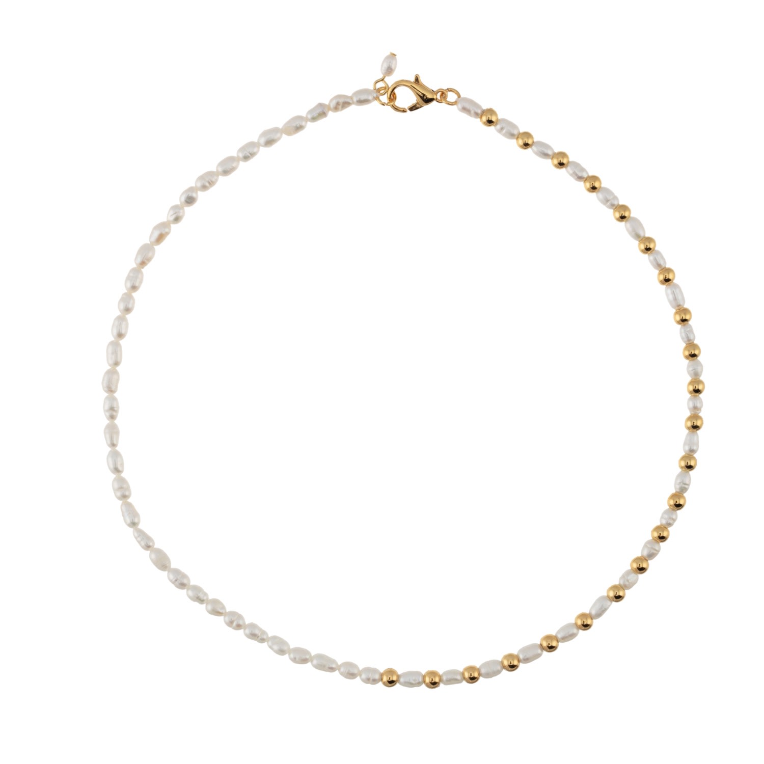 Women’s White Mykonos Gold Bead Choker Talis Chains