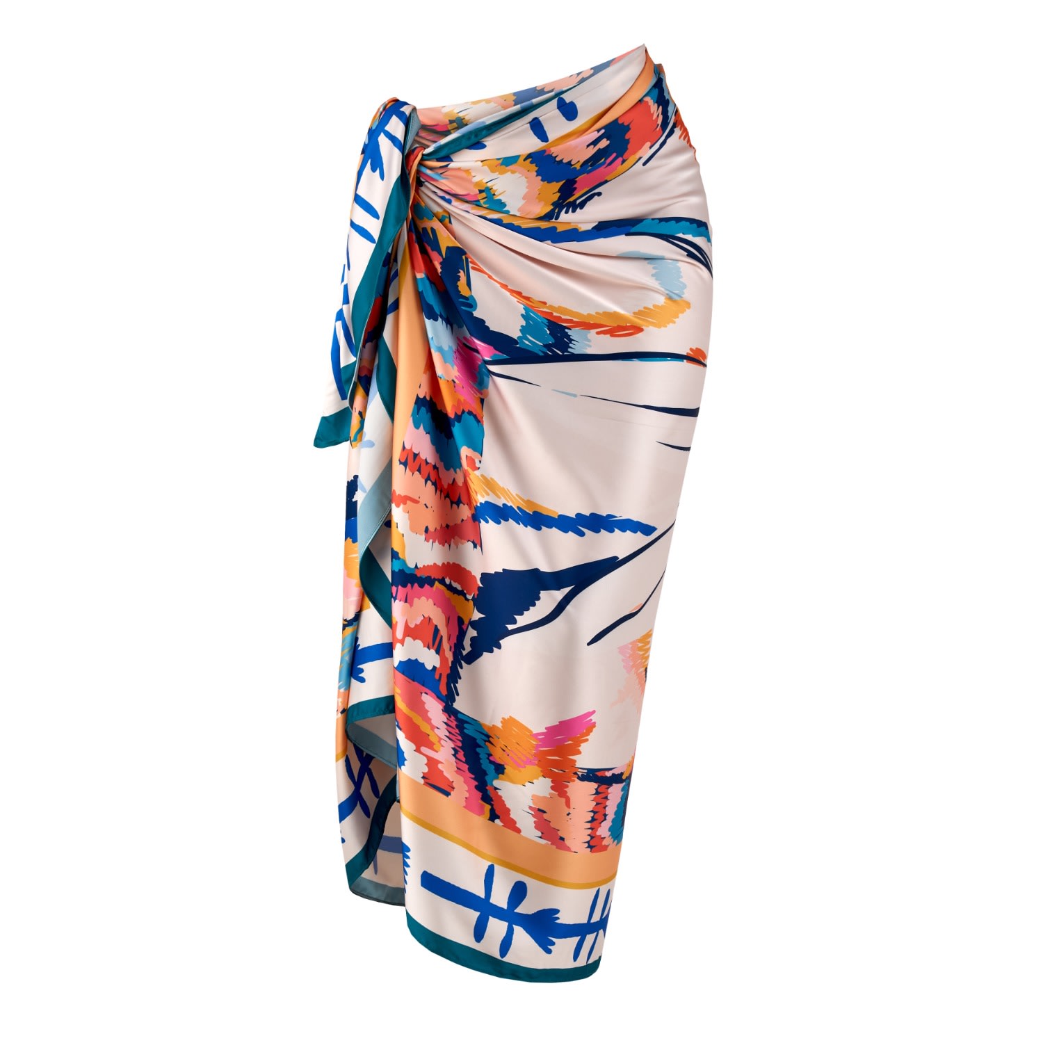 Women’s Neutrals Satin Sarong Cover Up Colores One Size Washein