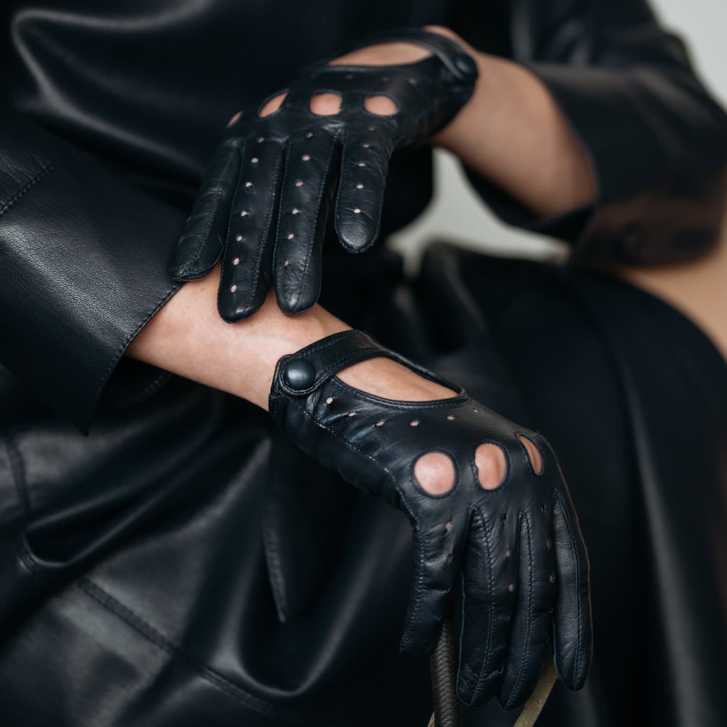 knee length dresses for ladies Women's opera nappa leather gloves colour black 16BT silk lined main image 1