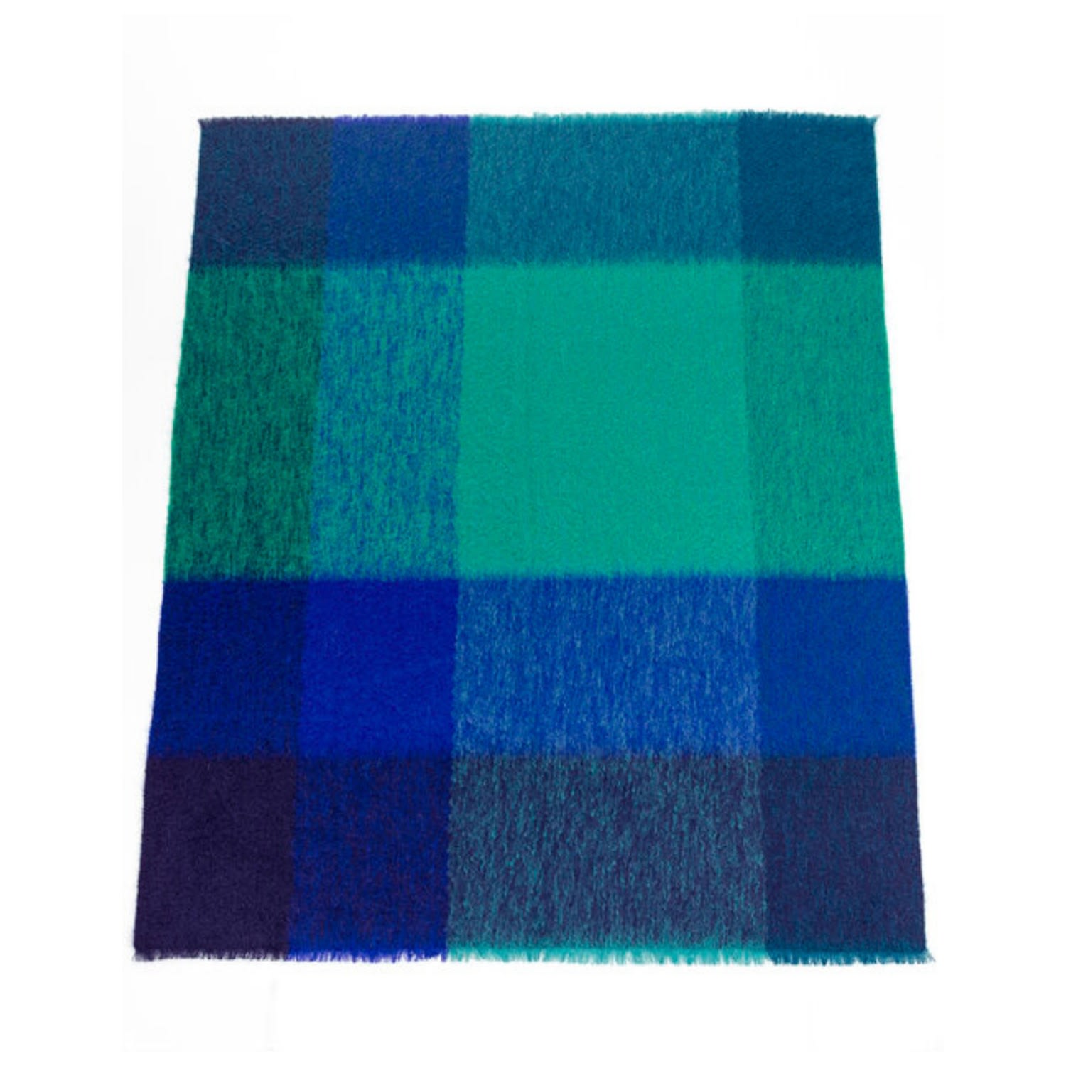 Blue Large Mohair Throw Cascade Peacock | Eliská