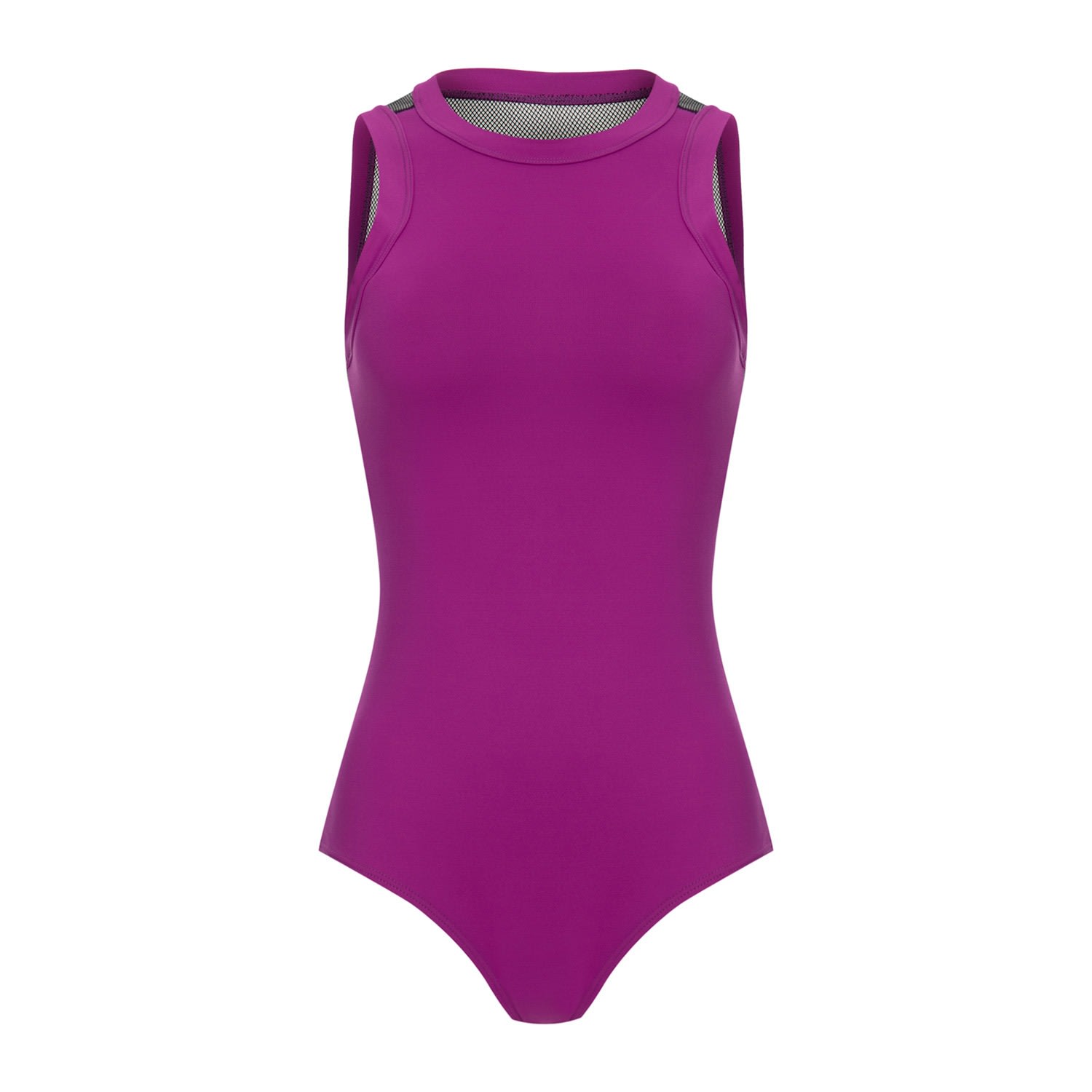 Women’s Pink / Purple Mesh Back Swimmer Due Tech Bio Attivo Bodysuit Viola Extra Small Balletto Athleisure Couture