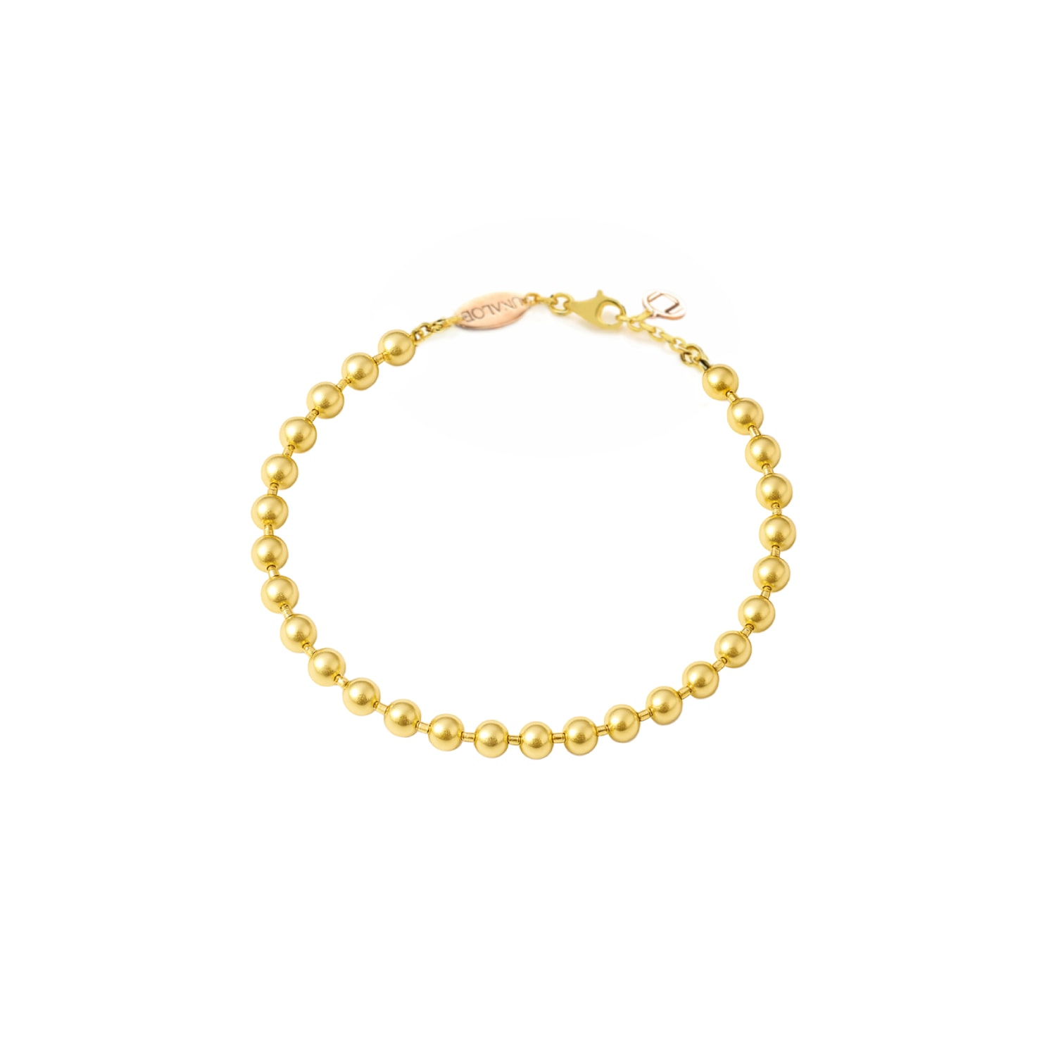 Unaloe Women's Mini Light Bubbles In Sterling Silver-gold Plated Bracelet With  Rose Gold Monogram In Gold