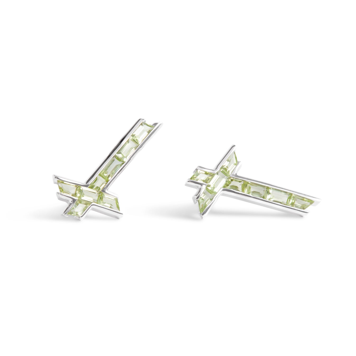 Kasun Women's Silver / Green Lucky Star Earrings - August - Peridot - Silver In Multi