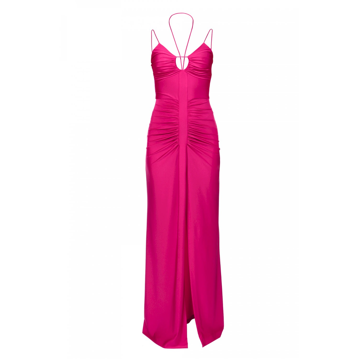 Aggi By Halewski Women's Pink Ines Fuchsia Pearl Maxi Evening Sleeveless Dress In Pink