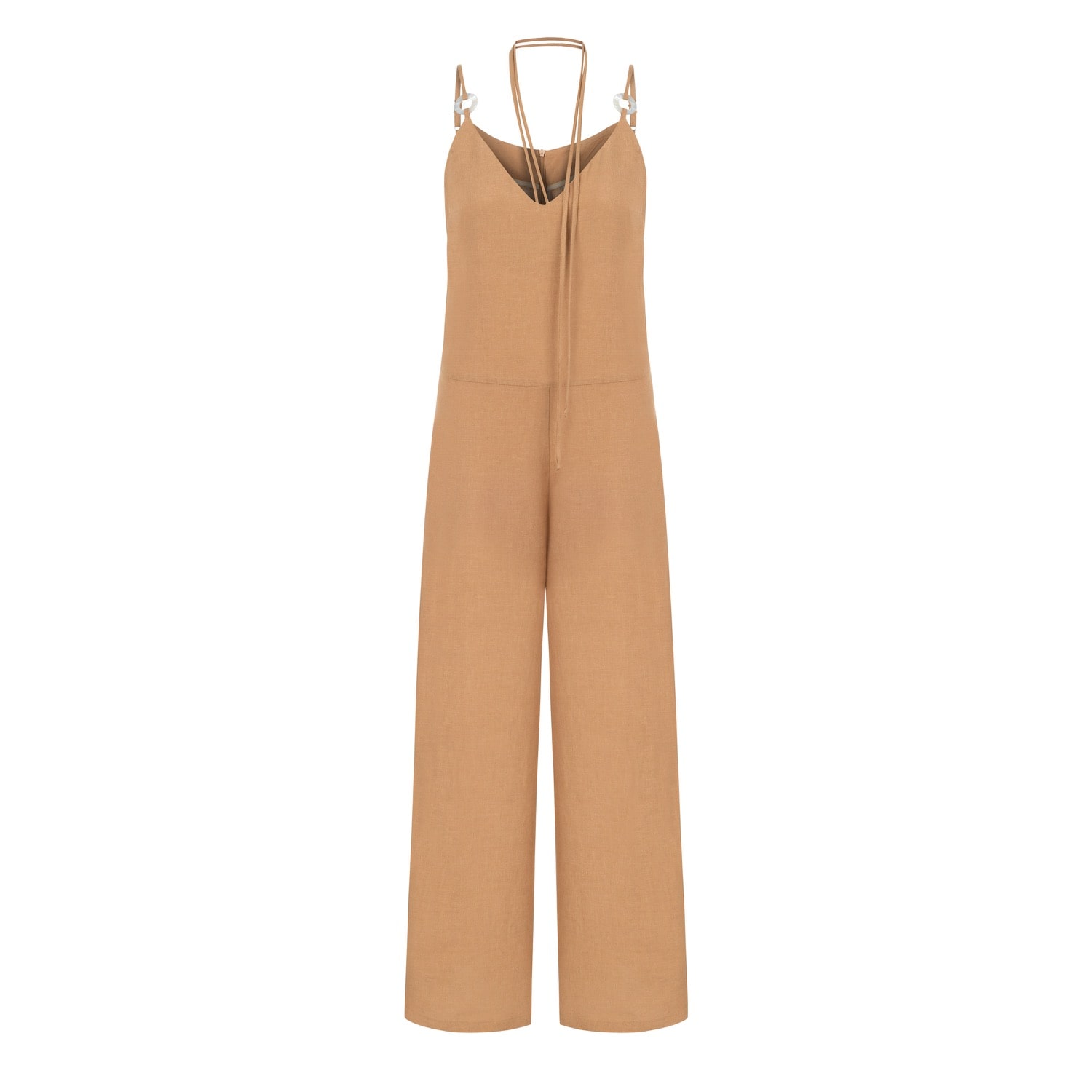 Dor Raw Luxury Women's Neutrals / Brown About Time Linen Jumpsuit - Camel In Brown