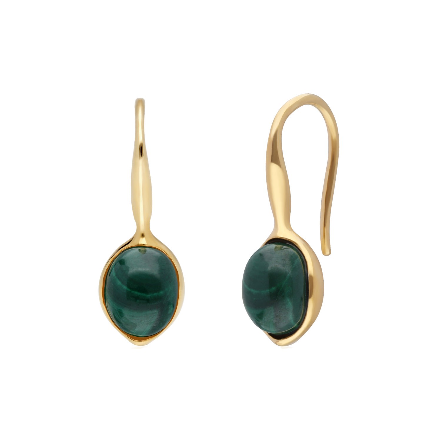 Women’s Green Irregular Malachite Drop Hook Earrings Gemondo