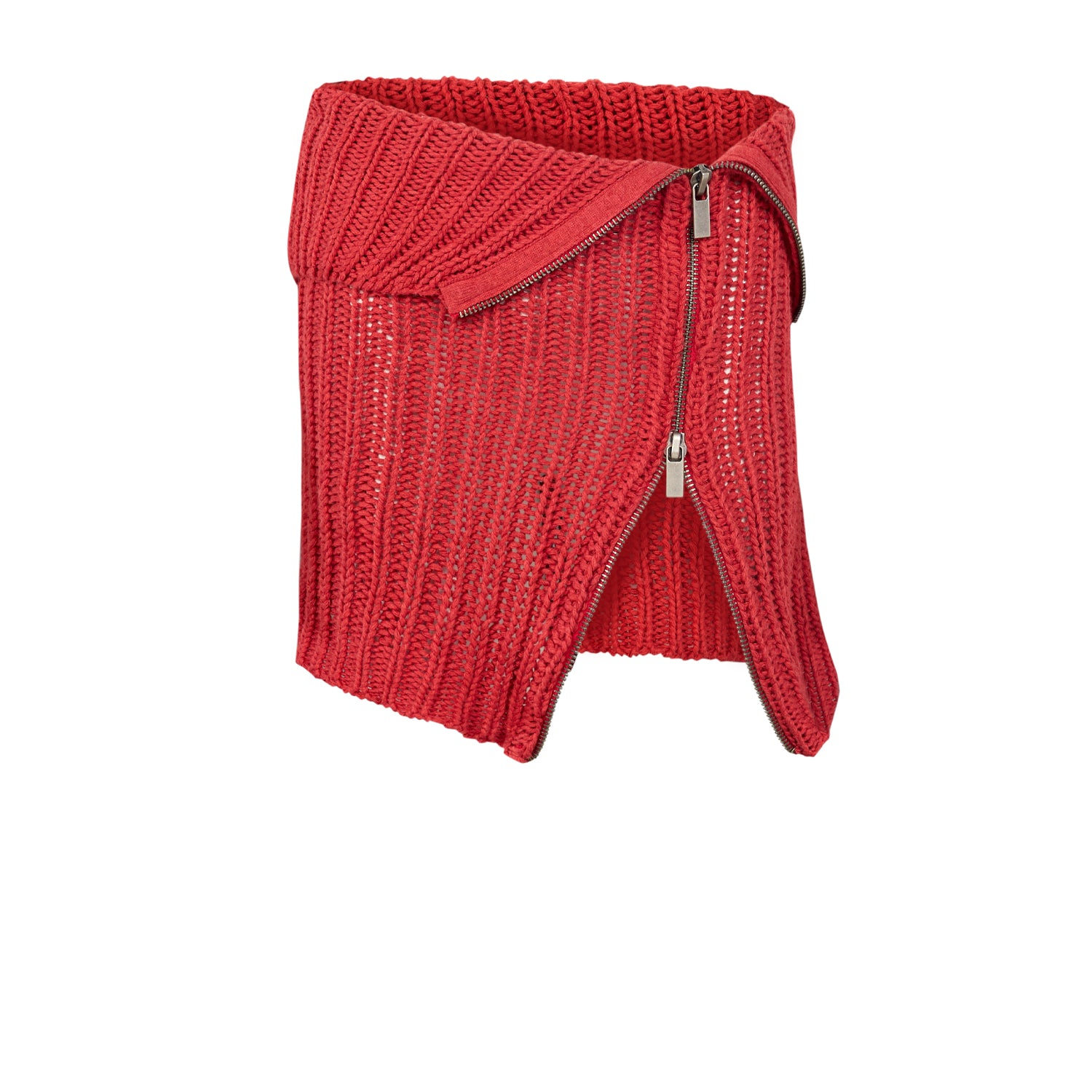 Pcfg Women's Red Your Itch Zipped Knit Skirt - Samba