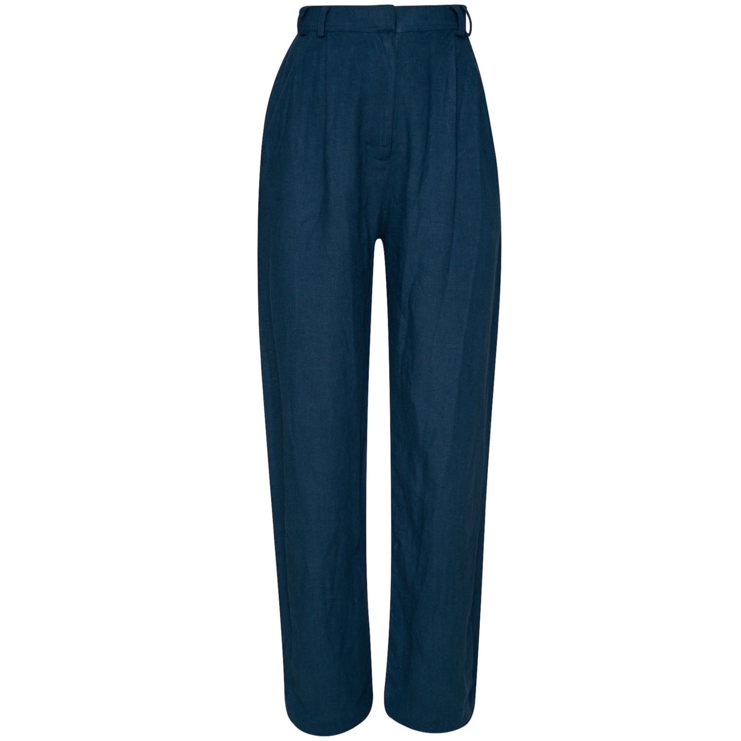 State Of Georgia Women's The Grandad Linen Pants Navy Blue In Blue