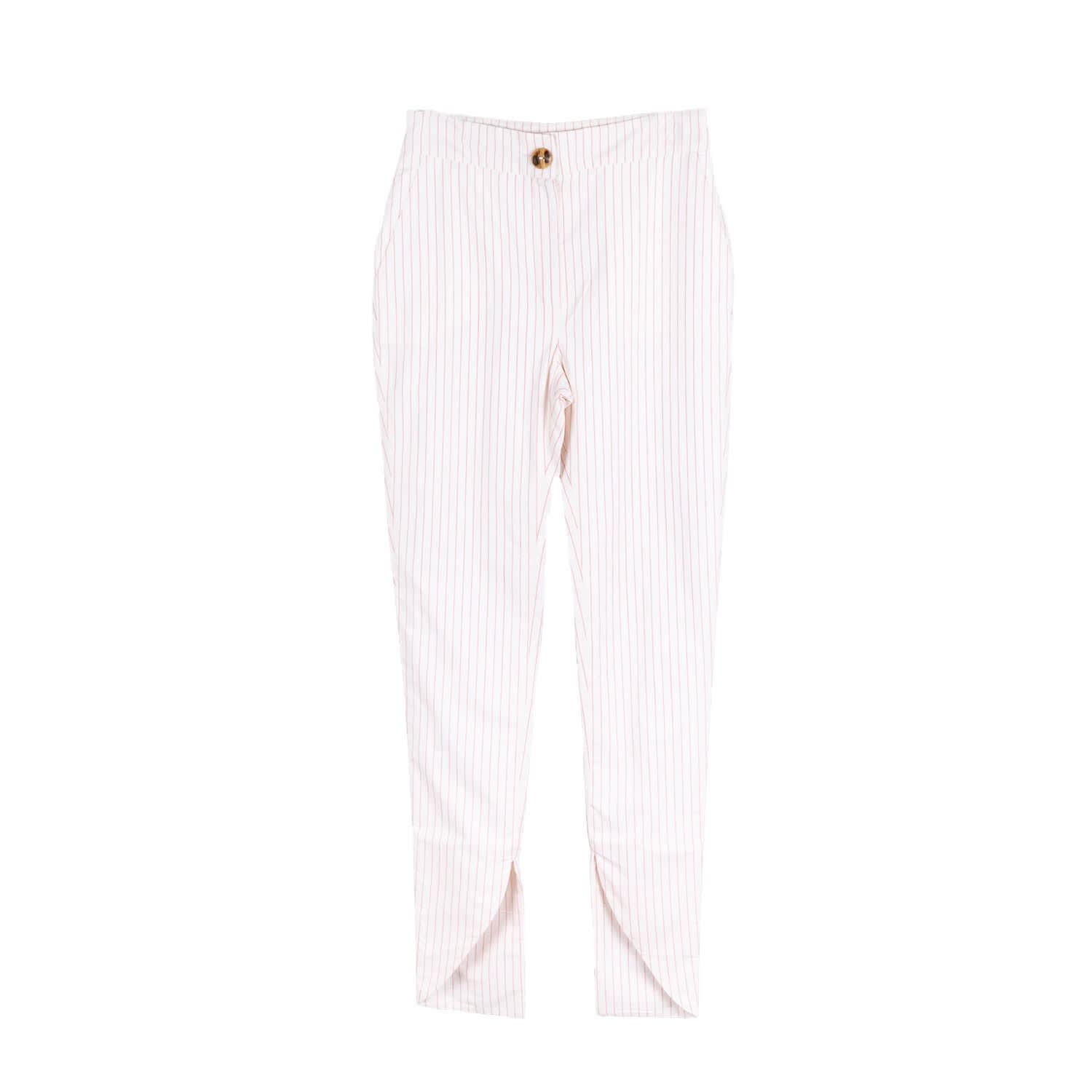 red trousers white stripe