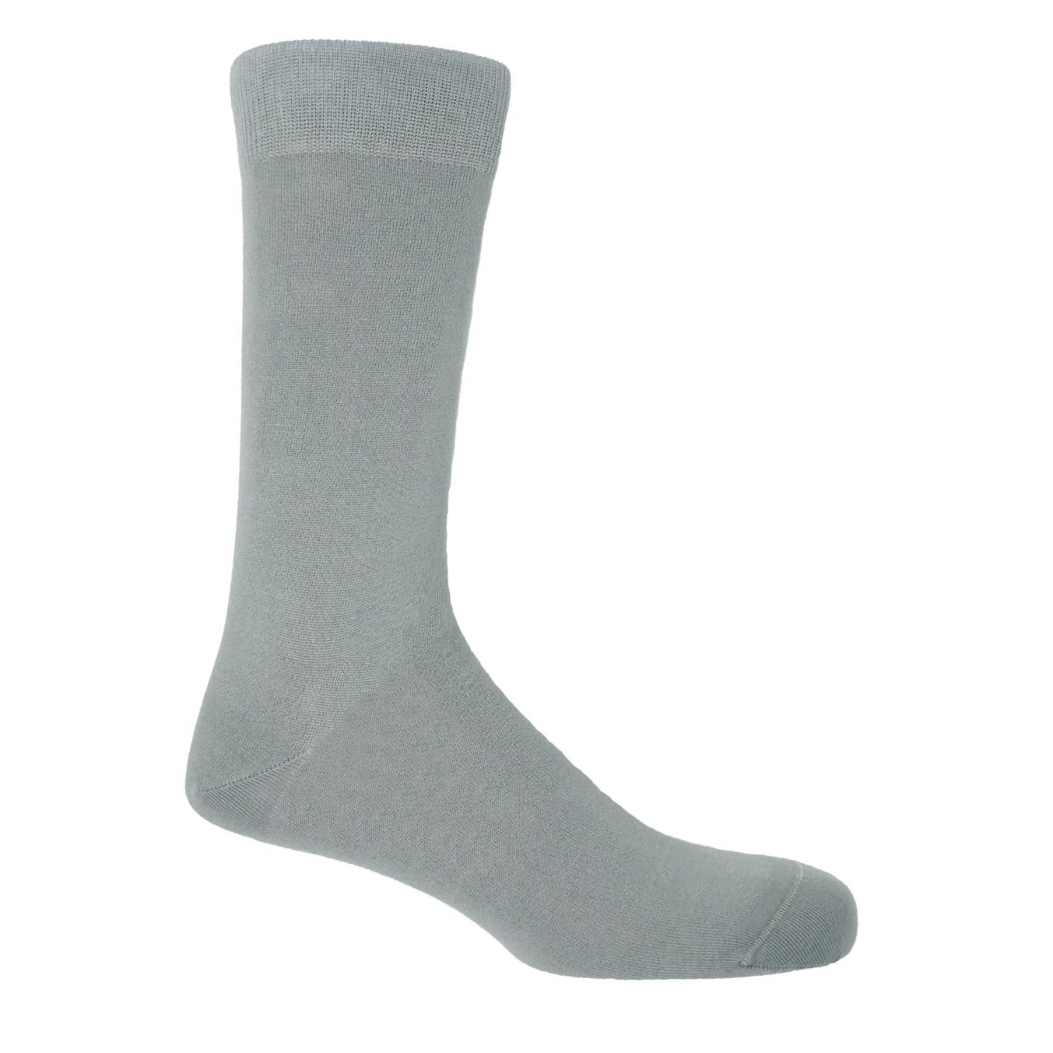 PEPER HAROW - MADE IN ENGLAND GREY CLOUD CLASSIC MEN'S SOCKS