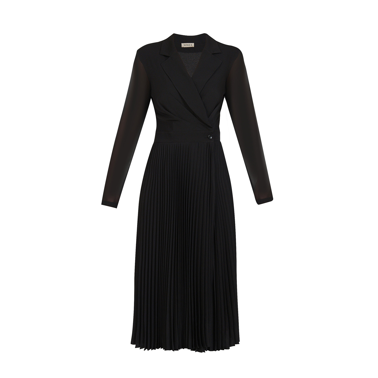 pleated chiffon dress with sleeves Pleated Chiffon Long Sleeve Gown 12 / Blossom Pink