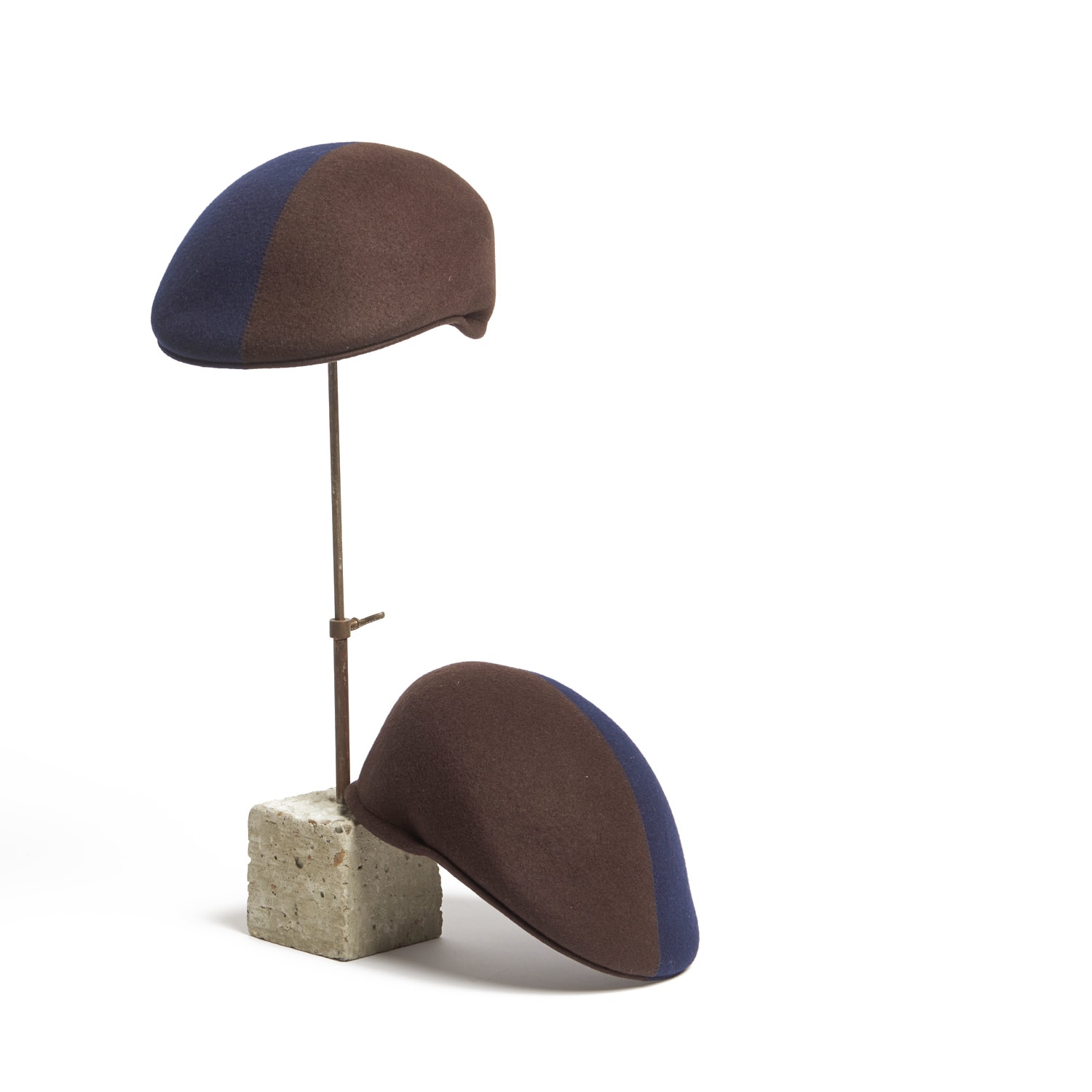 Dasmarca Hats Men's Blue / Brown Presley Two Tone Navy Brown Blocked Felt Cap In Blue/brown