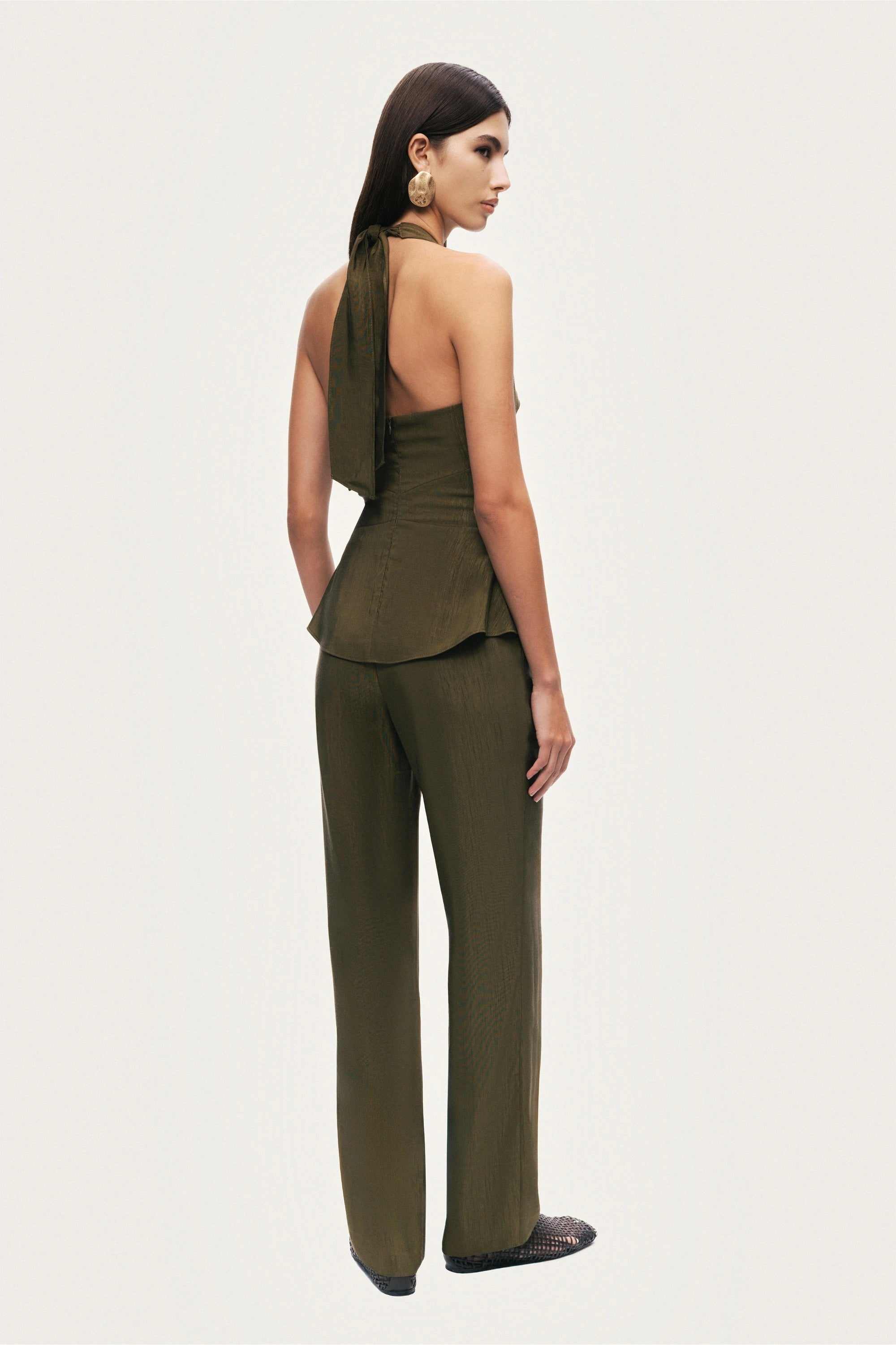 Halter Neck Peplum Top | NOCTURNE | Wolf & Badger