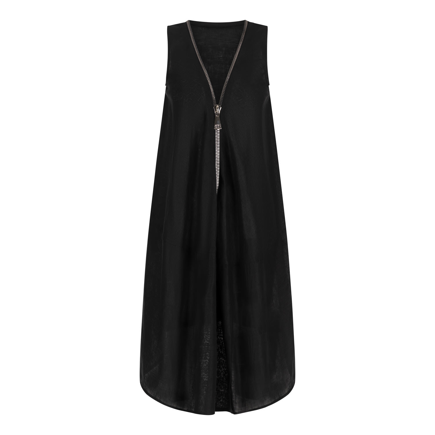 Clothes By Locker Room Women's Linen Little Black Dress With A Zipper On The Back In Blue