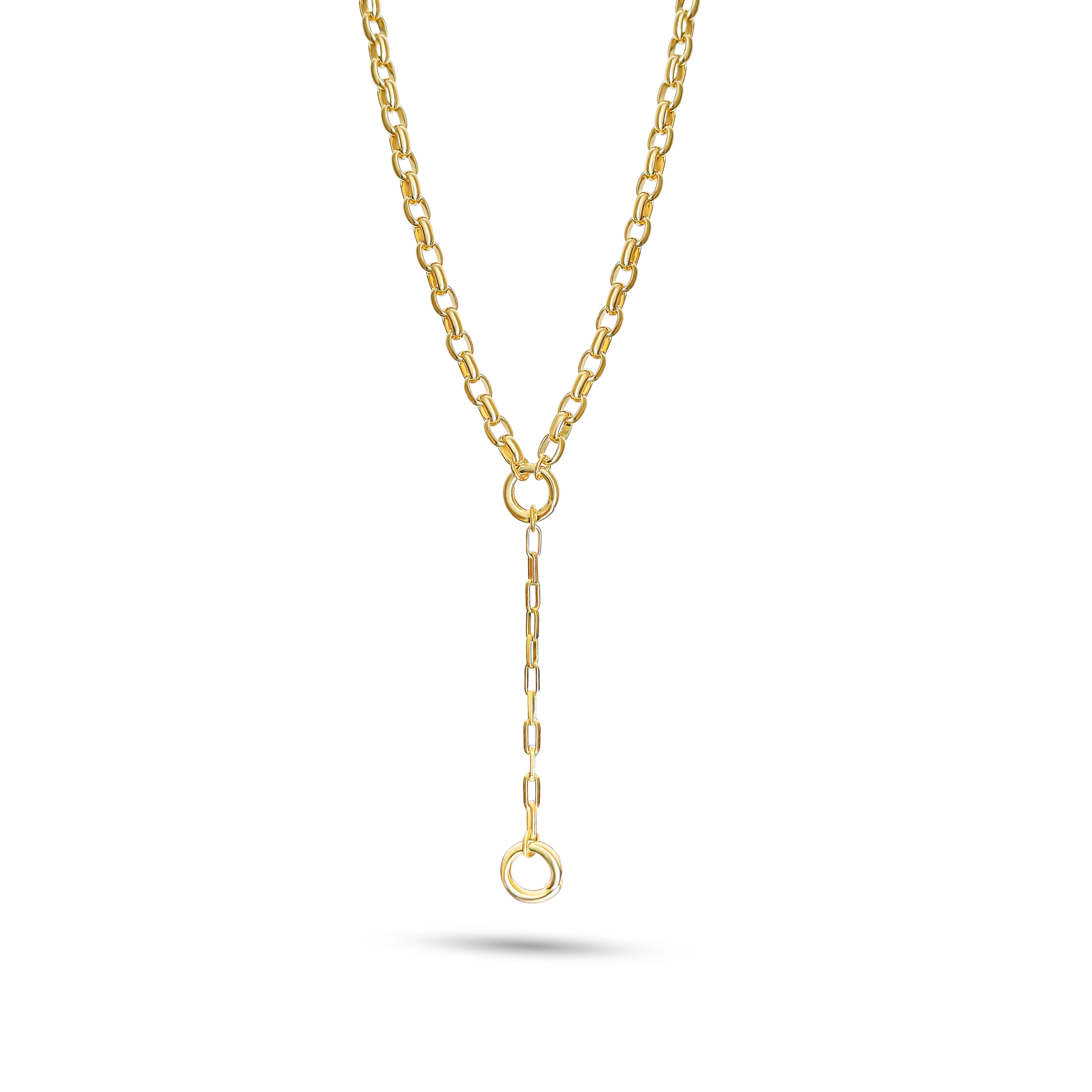 Alexie Of Athens Women's Gold Gaia Drop Duo Charm Chain Necklace