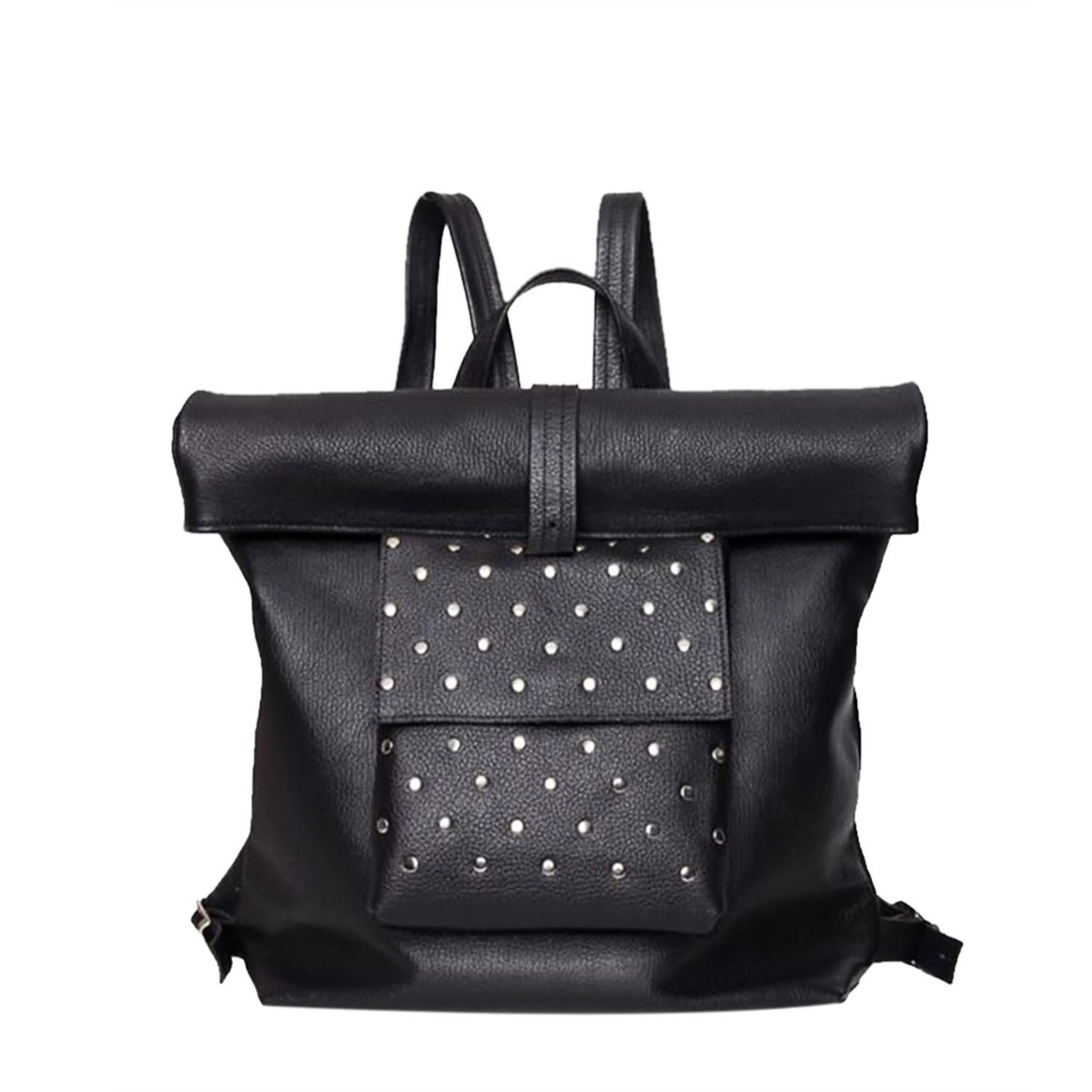 Laura Olaru Women's Rock Black Leather Backpack In Black