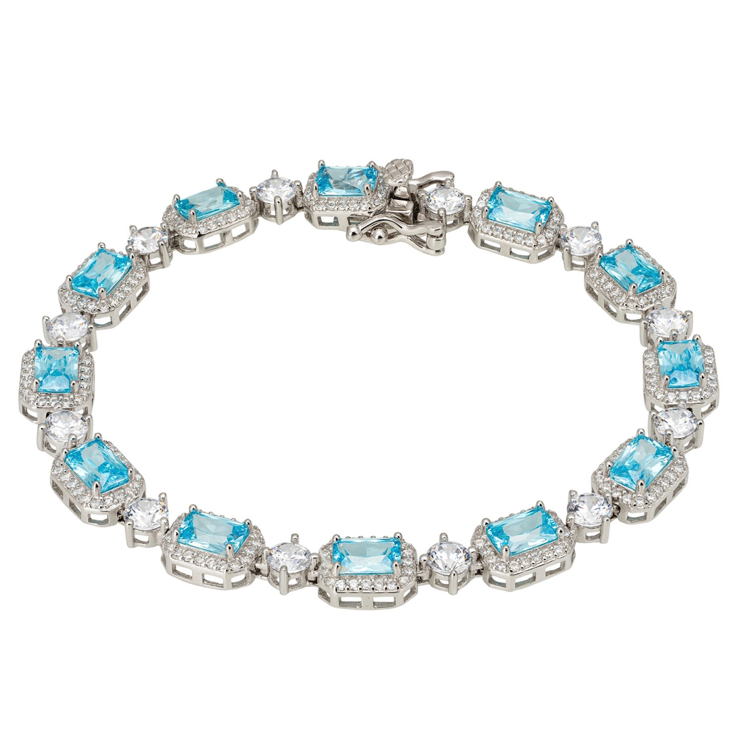 Women’s White / Blue / Silver Elena Gemstone Bracelet Blue Topaz Silver Latelita