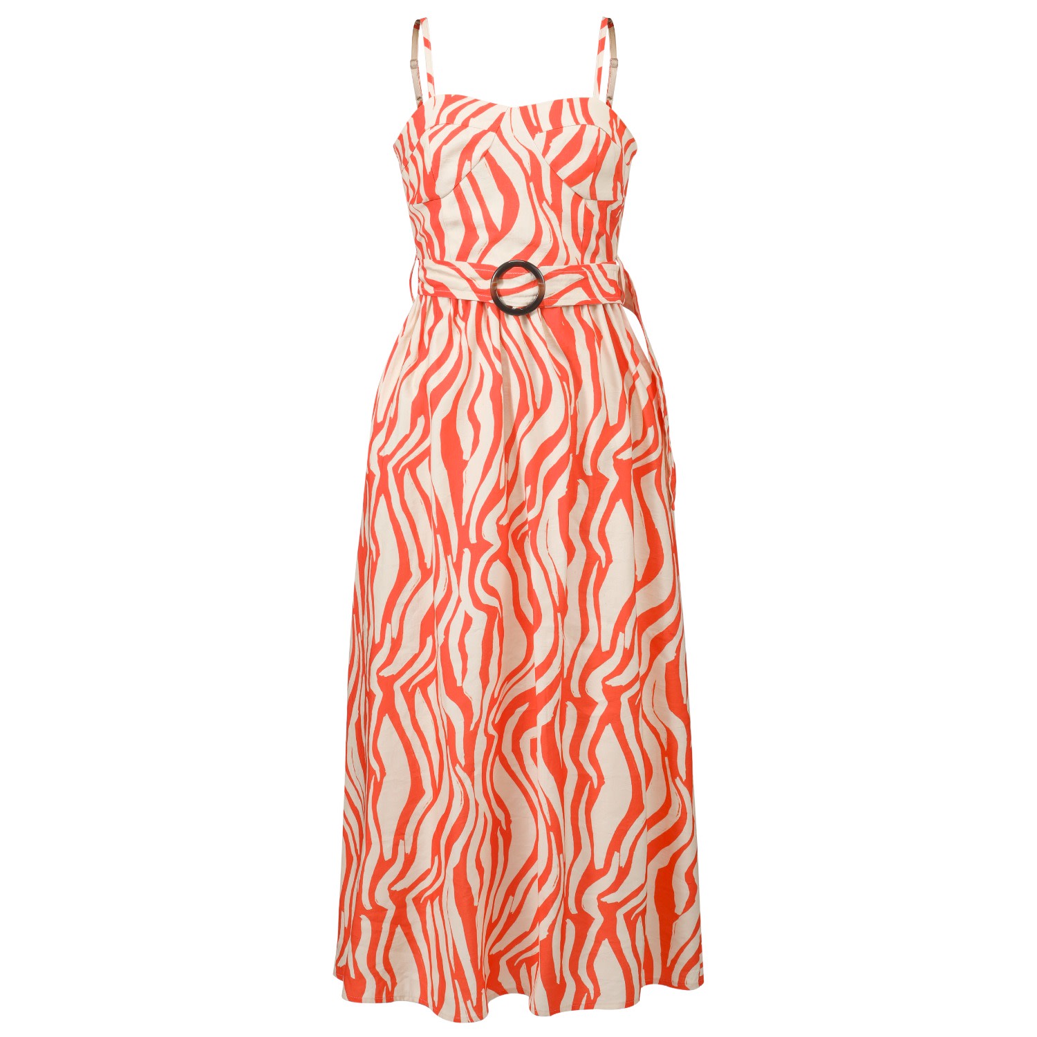 Smart And Joy Women's Yellow / Orange Graphic Print Bustier Maxi Dress