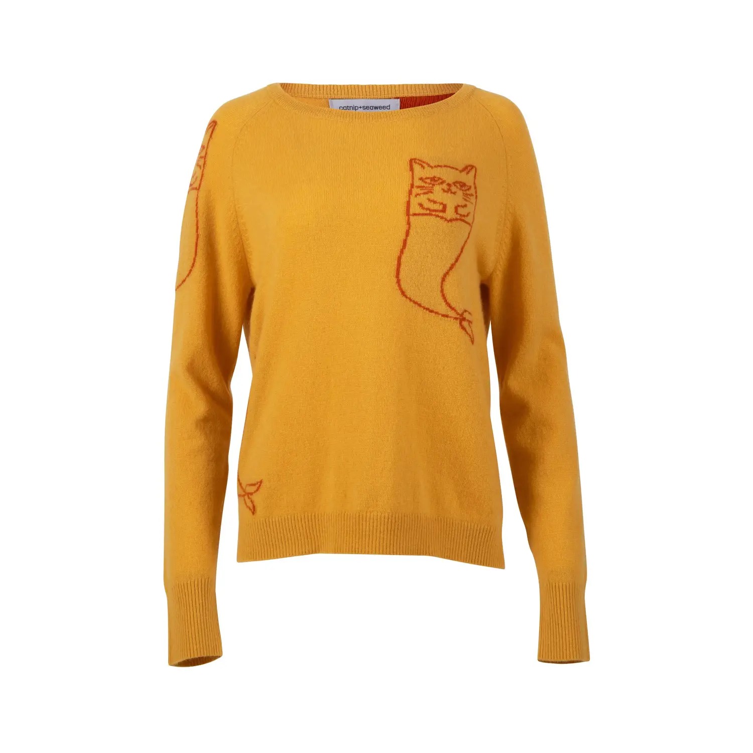 Women’s Yellow / Orange The Nipsea Sweater In Wild Honey & Marigold Extra Small Catnip and Seaweed