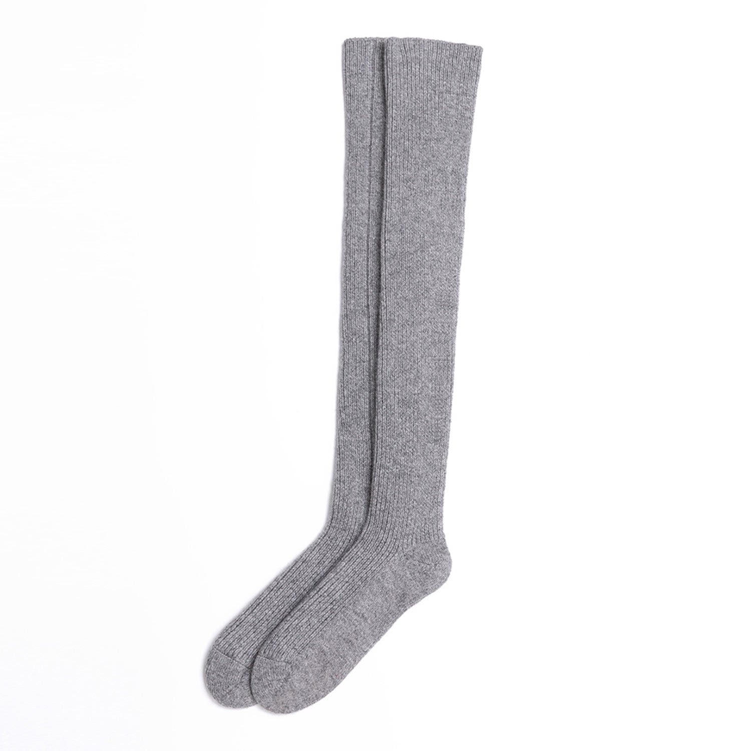 Voya Women's Cashmere Wool Long Socks - Grey In Gray
