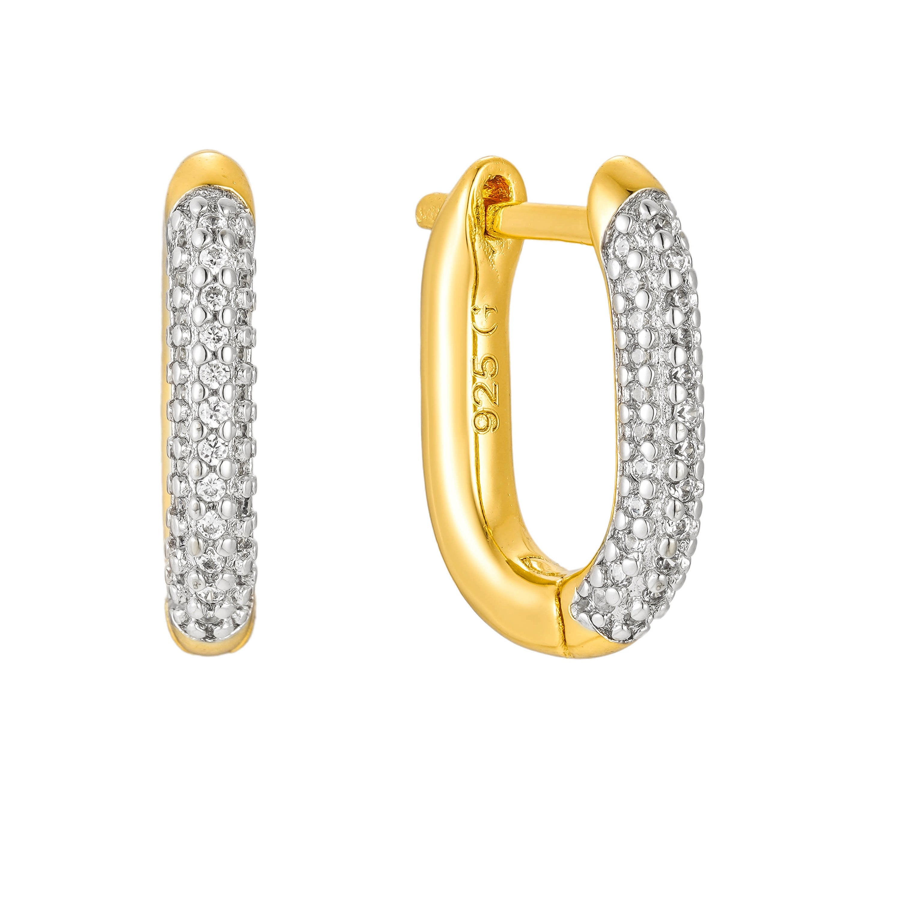 Gold Trip Women's Crystal U Hoop Earrings In Gold In Gold