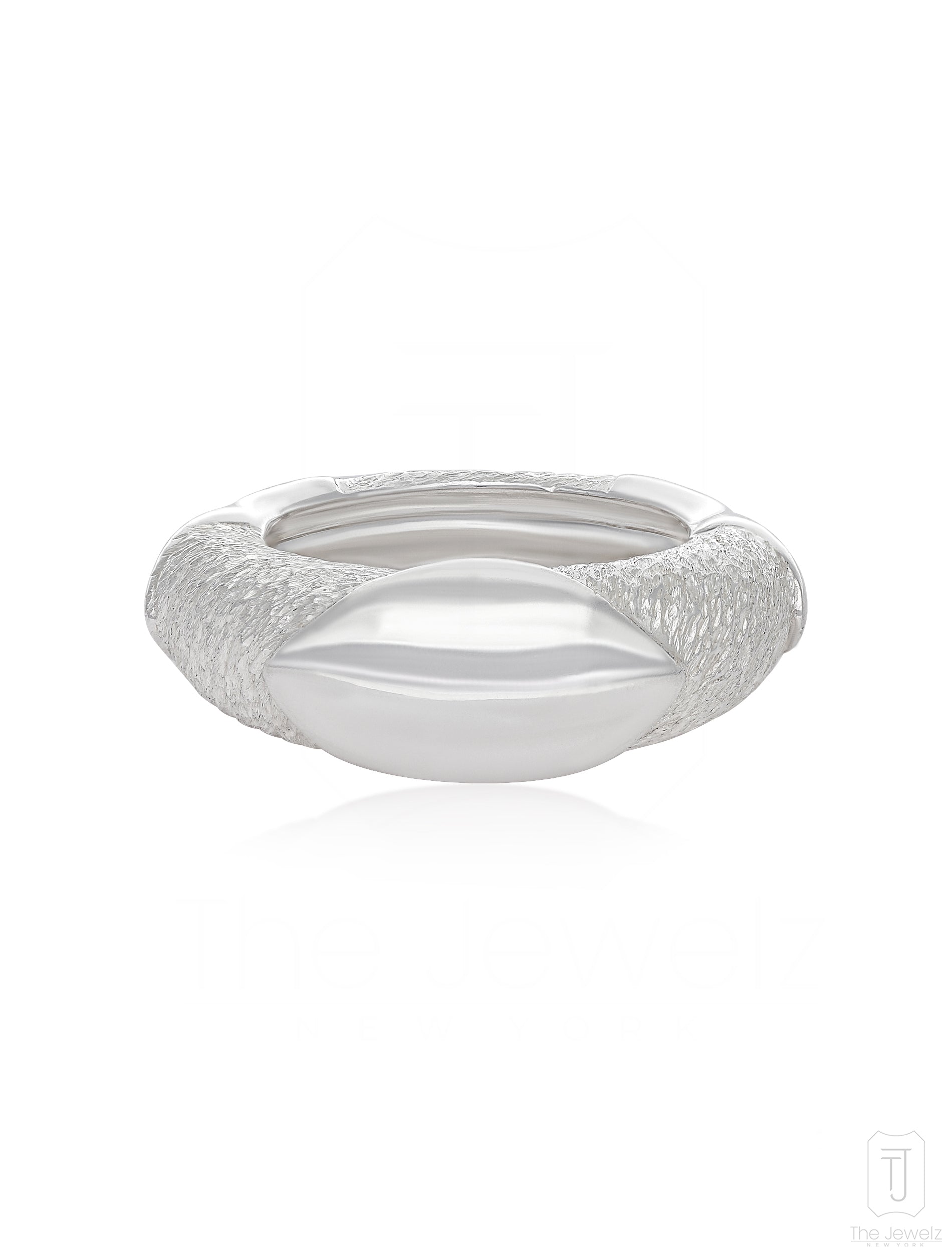 The Jewelz Women's White Chroma Donut Silver Ring