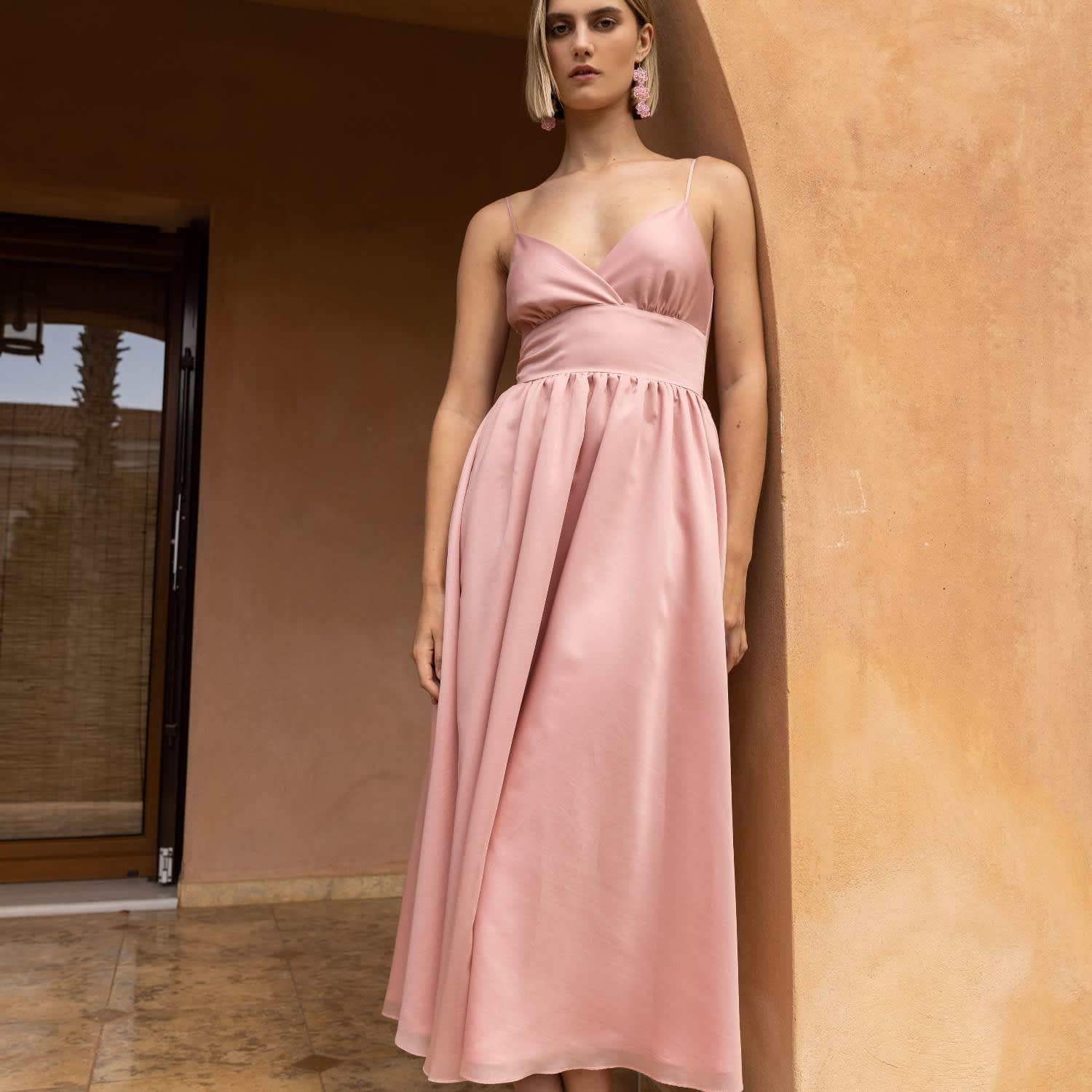 green emerald velvet dress Eden Modest Maxi in Honeydew Rose Large main image 1