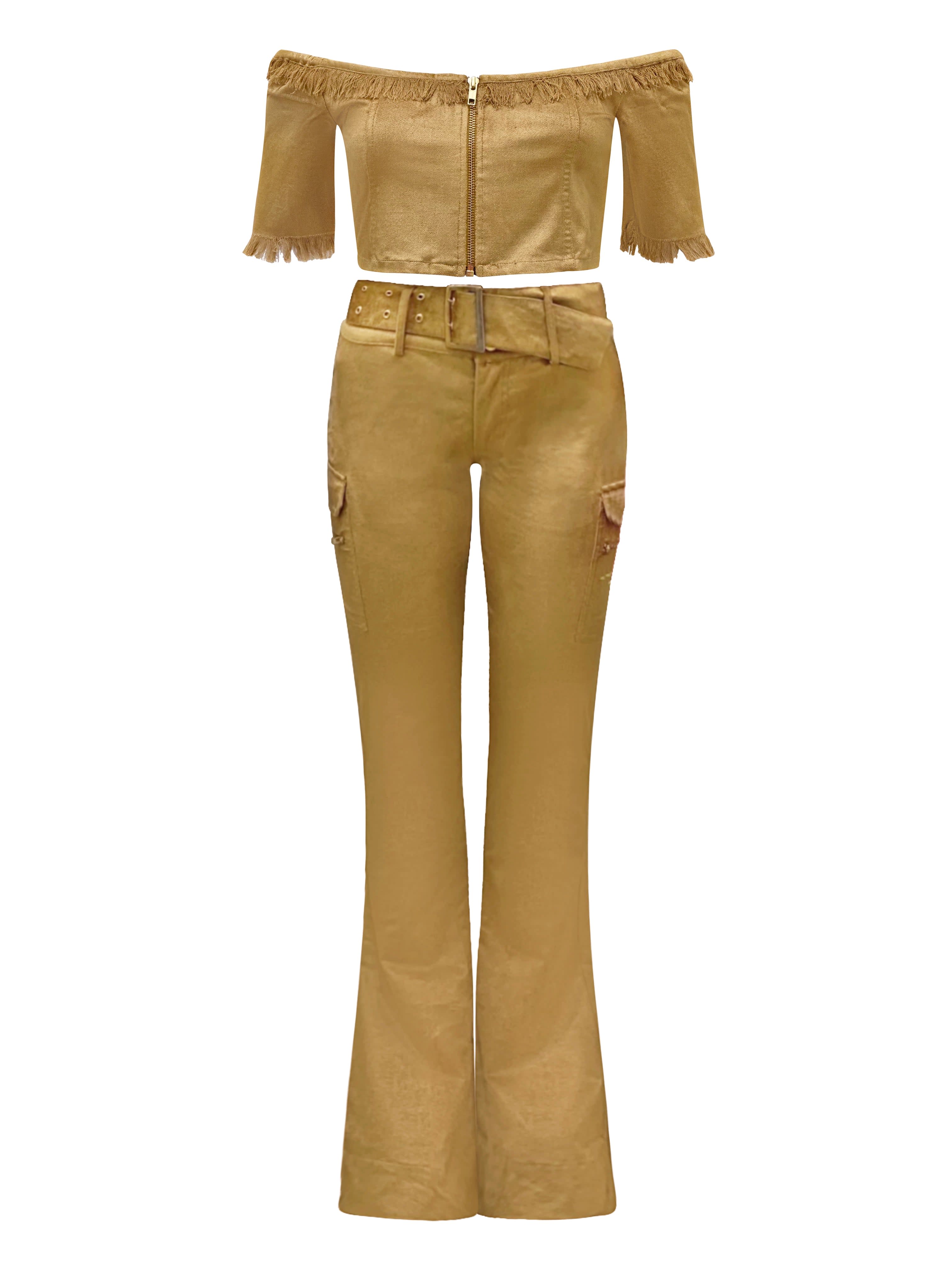 low-rise-flared-gold-pants-
