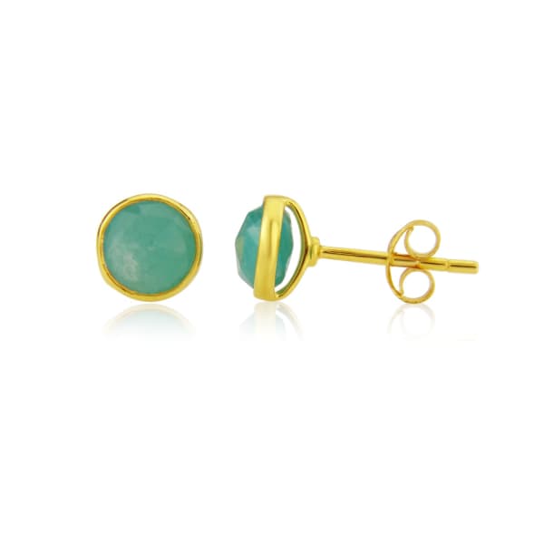 Auree Jewellery Savanne Gold Vermeil & Amazonite Stud Earrings