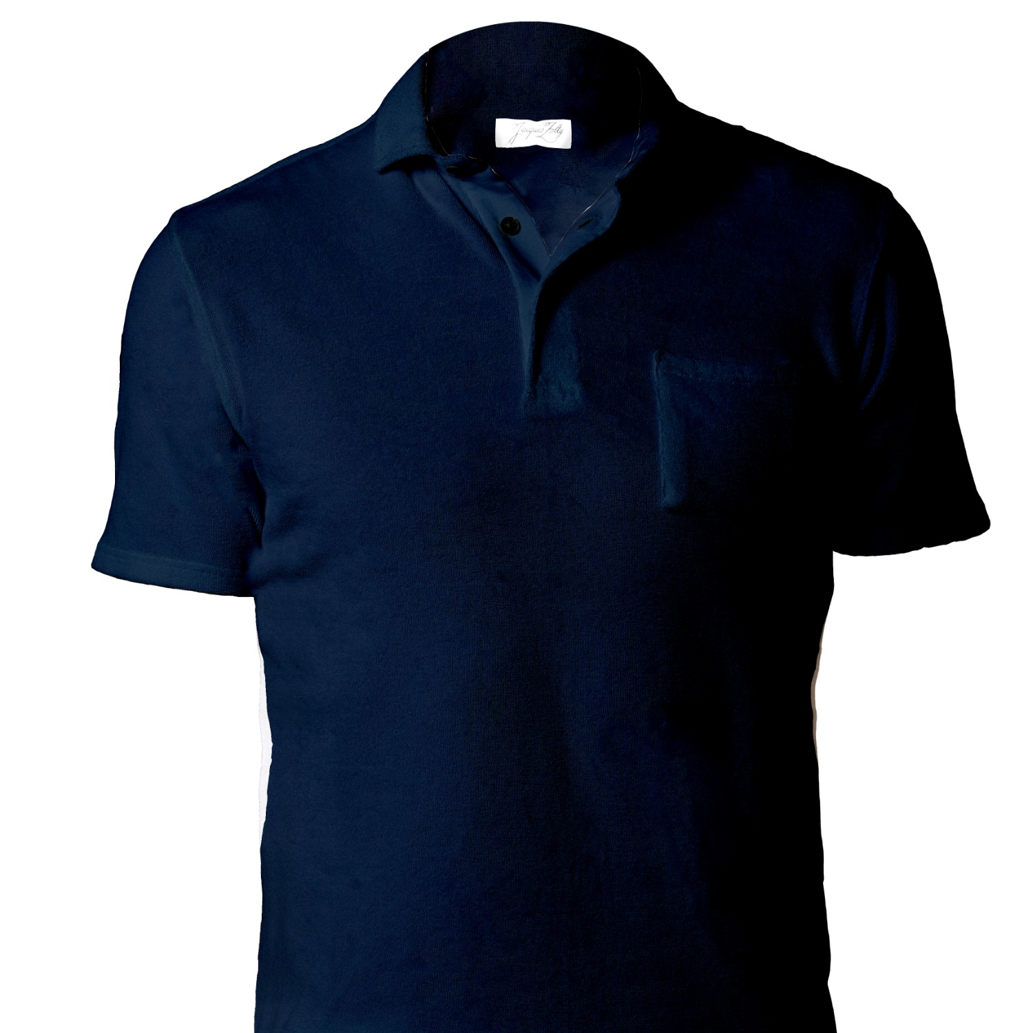 Jacques Zolty Blue Pierre Mens Terry Cotton Polo Dark Navy In Blue