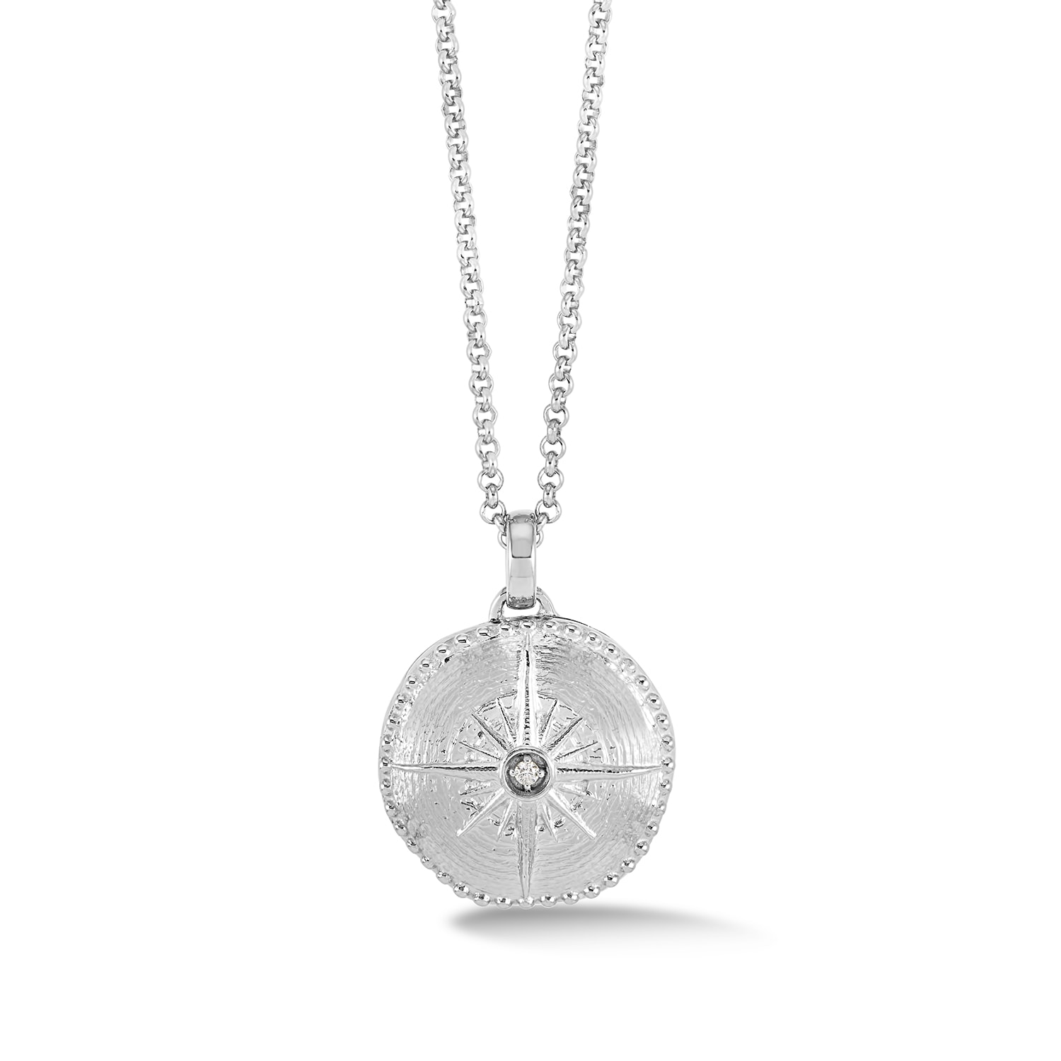 Dower & Hall Women's True North Diamond Locket Sterling Silver In Silver