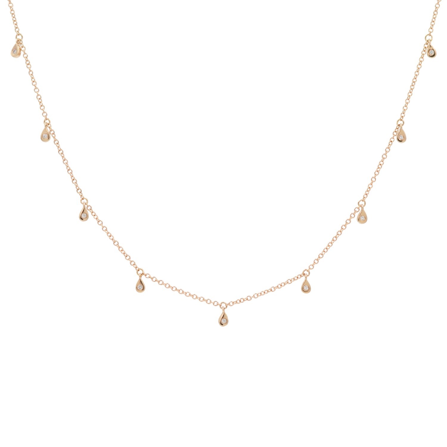 Women’s Rose Gold Teardrop Choker With Diamonds Kamaria