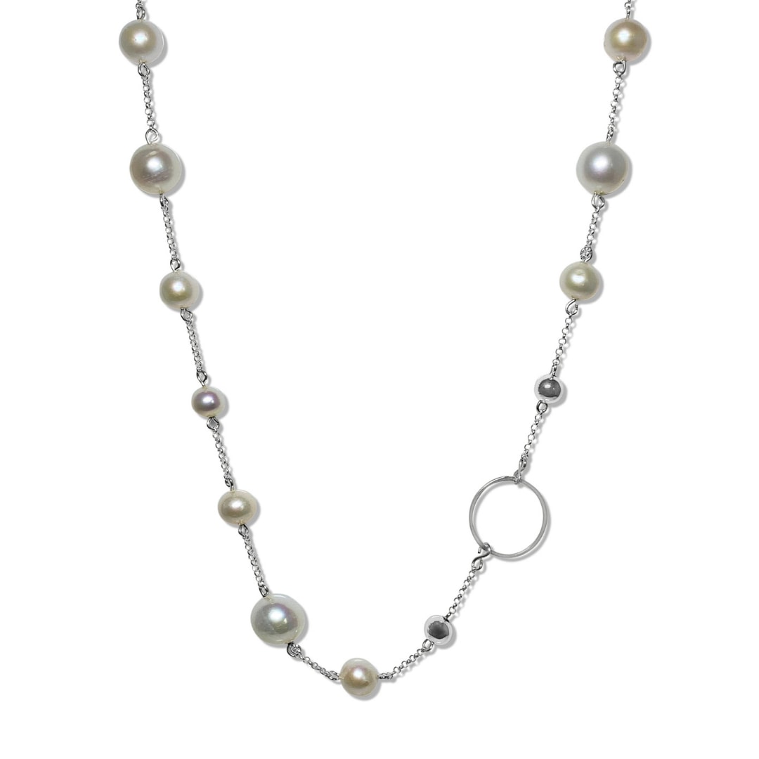 Women’s White La Pierre Fresh Water Pearl Short Necklace Fv Jewellery