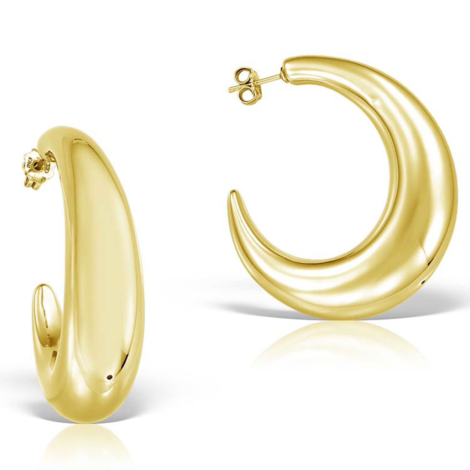 Obsidian Women's Delilah Hoop Earrings, Gold Vermeil