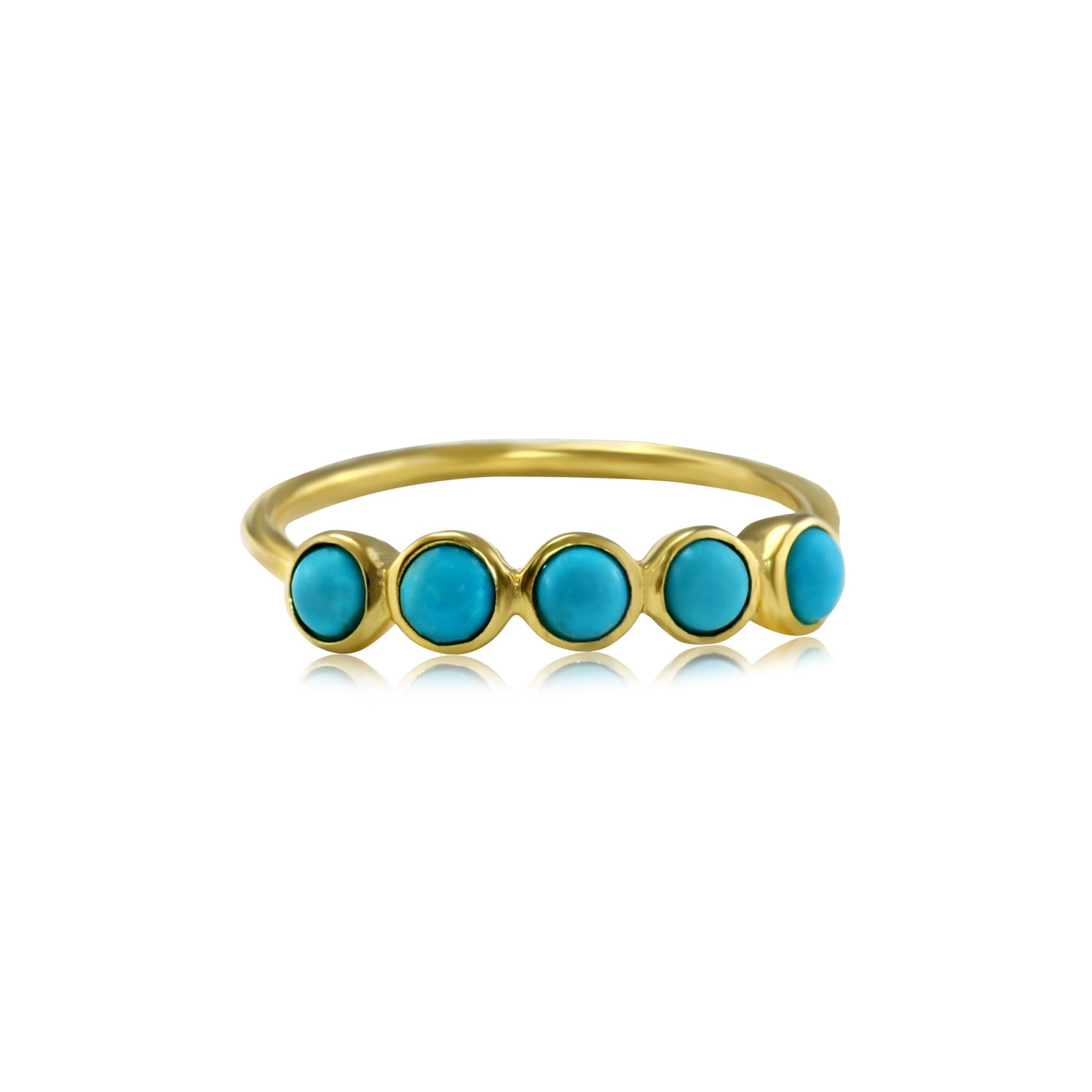 Isla Silver Women's Gold / Blue Harmonic Dainty Turquoise & Gold Ring